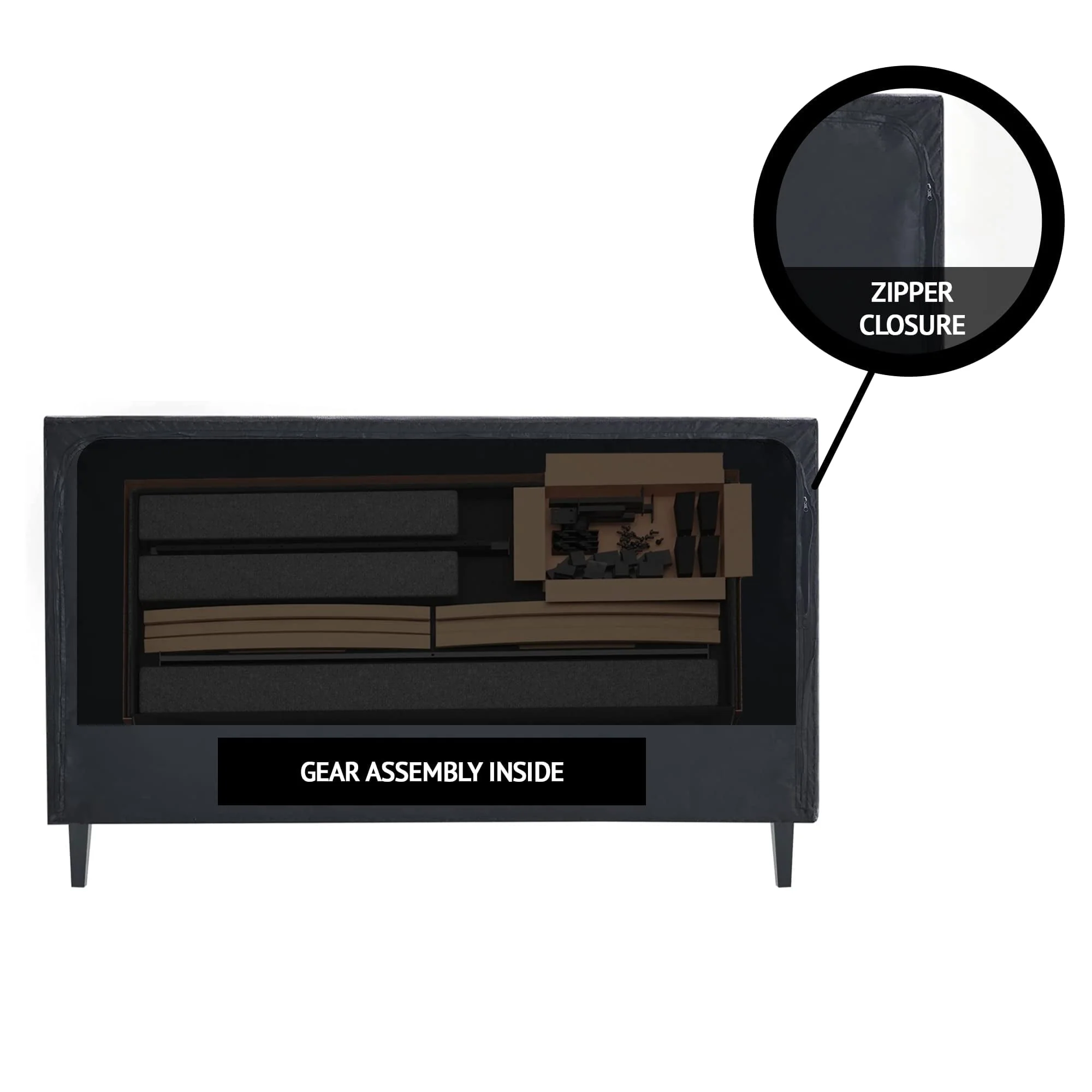 510 Design Wooden Full Size Quilted Upholstered Platform Bed Frame Bedroom with Headboard Charcoal(Full)