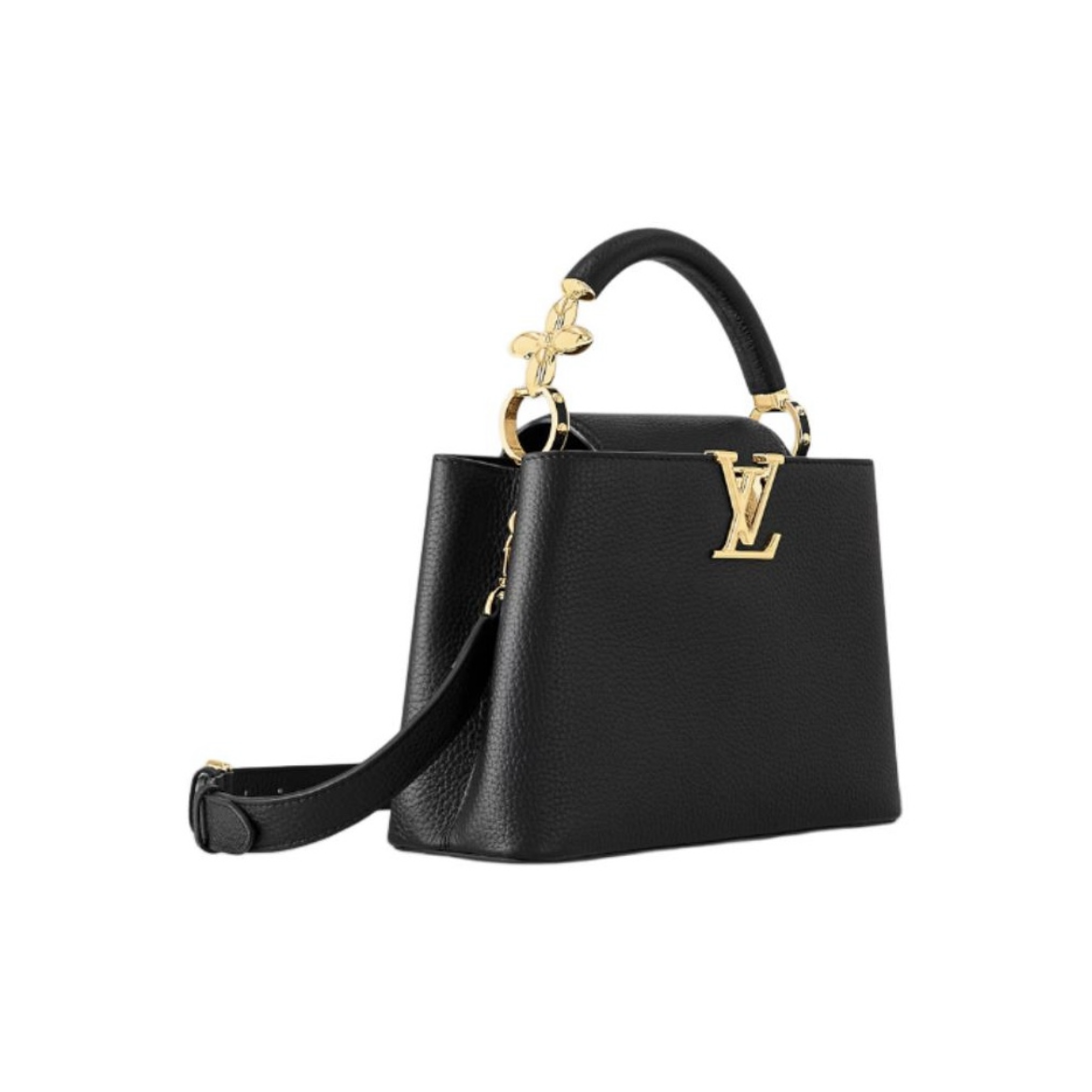 LOUIS VUITTON カプシーヌ BB M24698 可拆卸・調節可能なショルダーストラップ付き タウリヨンレザー サッチェルバッグ 小サイズ レディース ブラック