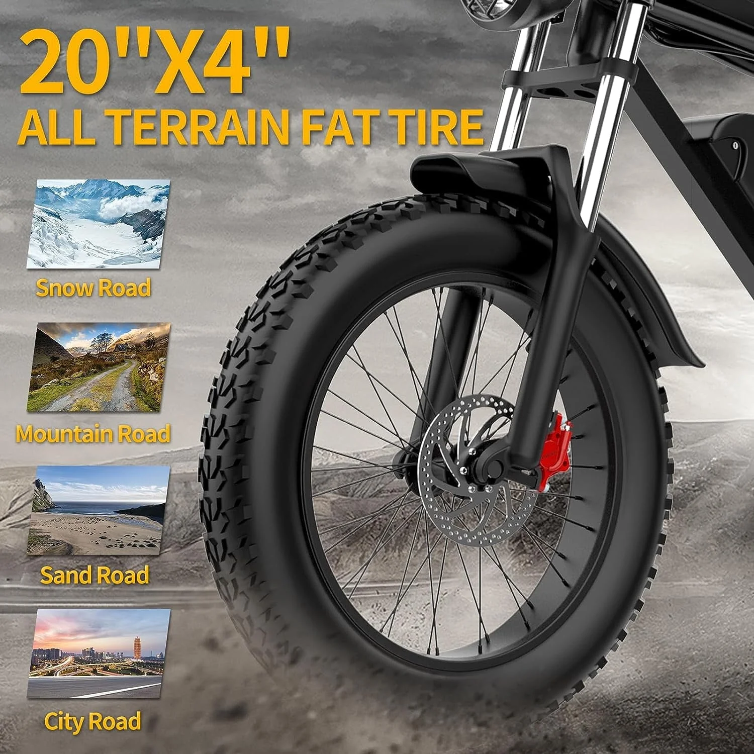 Electric Bike for Adults Ridstar, 20" Fat Tire Electric Motorcycle,1000W Electric Bike with Removable 48V/20Ah Battery E Bike Shimano 7 Full Suspension Electric Bicycle Image 6