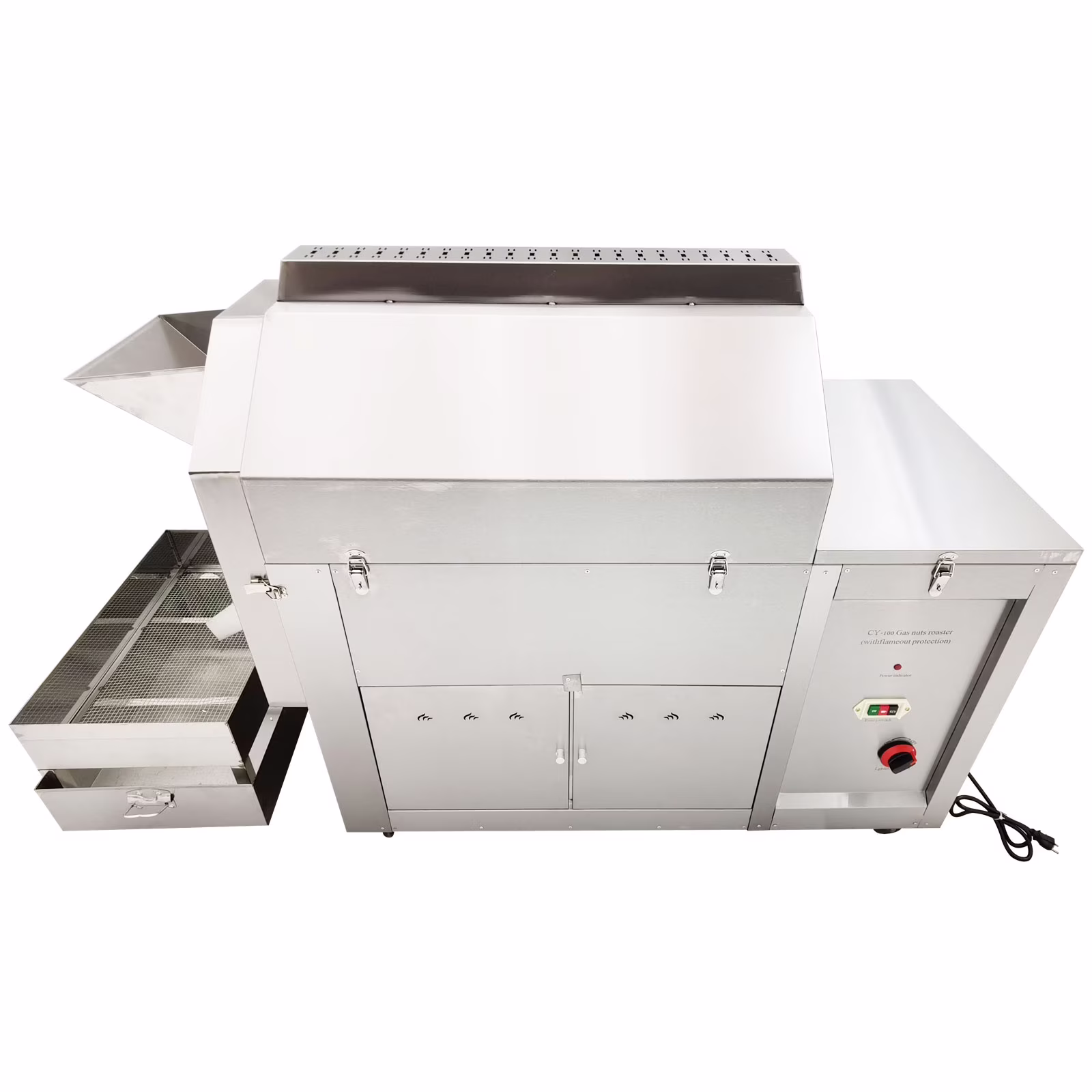 50KG Coffee Bean Nut Roaster Drum Frying Machine Gas Heating Fully Automatic Commercial