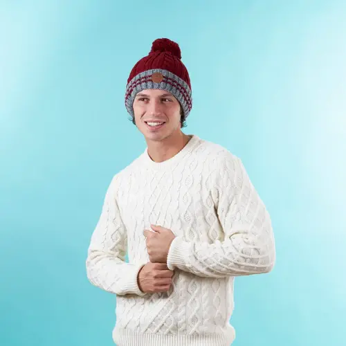 Bonnet Creamy Gin Bordeaux et Gris