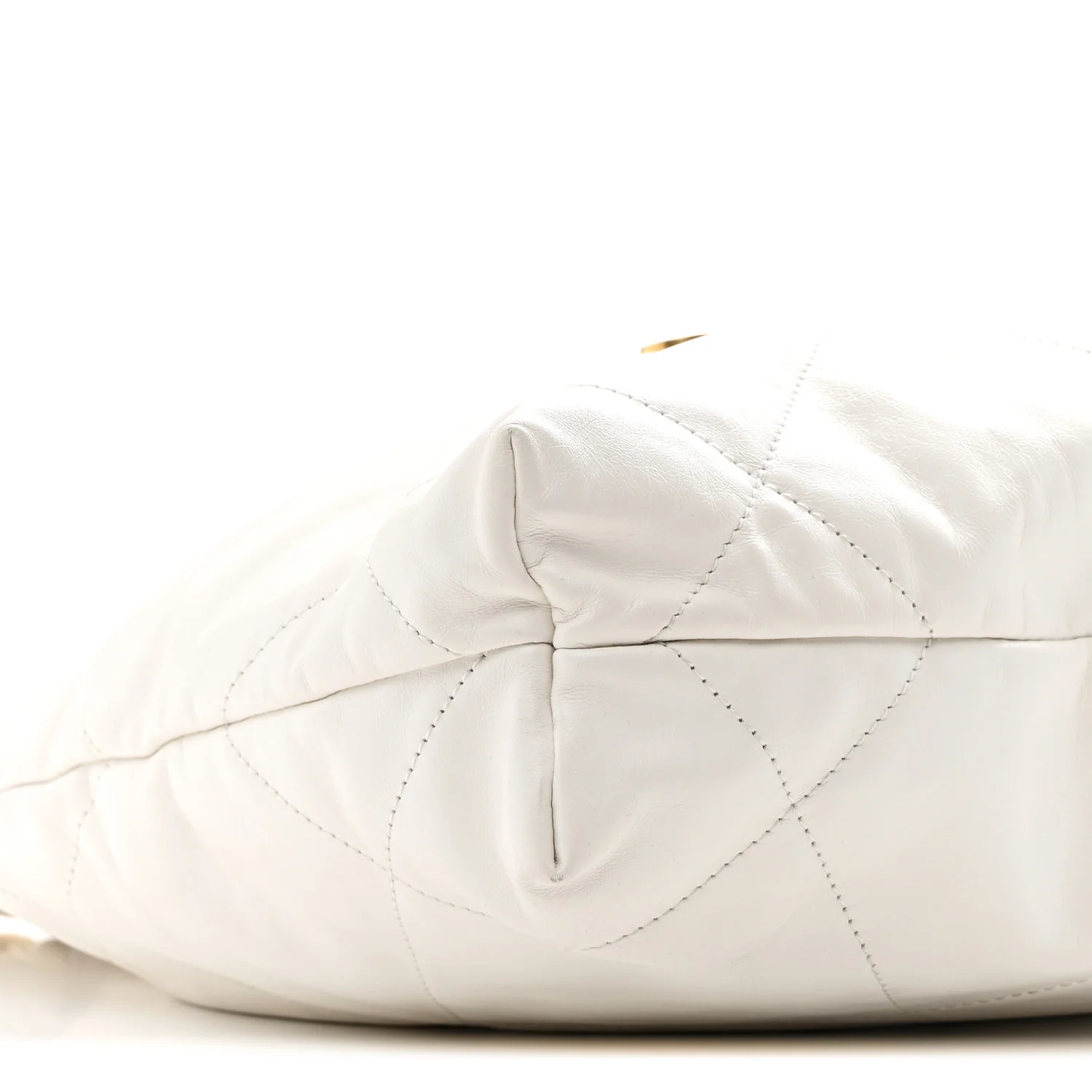 Shiny Calfskin Quilted Small Chanel 22 White