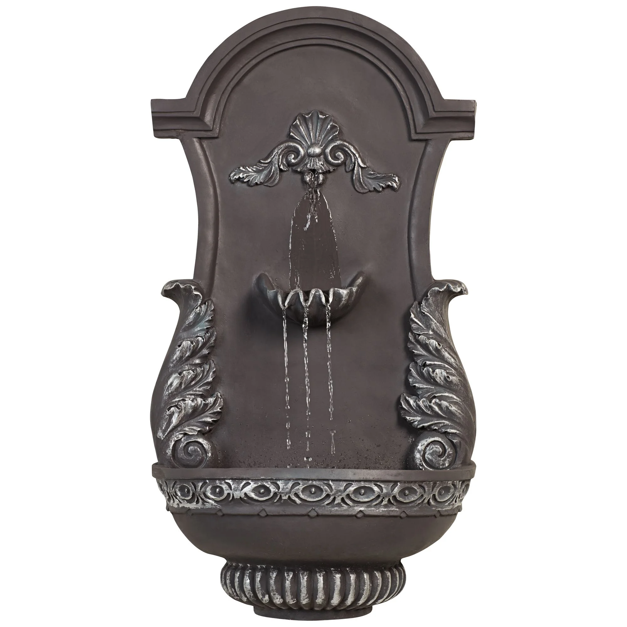 San Pablo Ornate 33" High Large Italian Indoor Outdoor Decor Gray Resin Wall Fountain Outside Garden Patio - Image 2