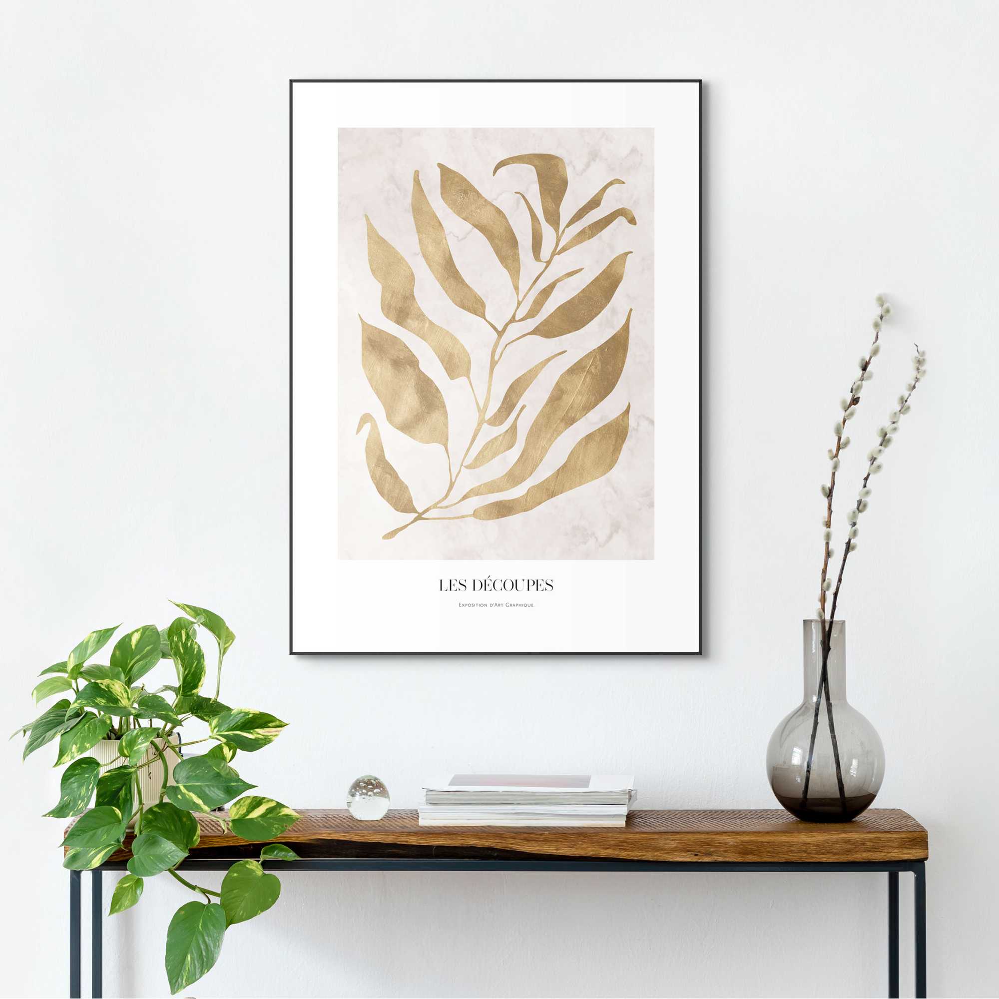 Reinders - Golden Branch - Schilderij 70x50cm Zwart