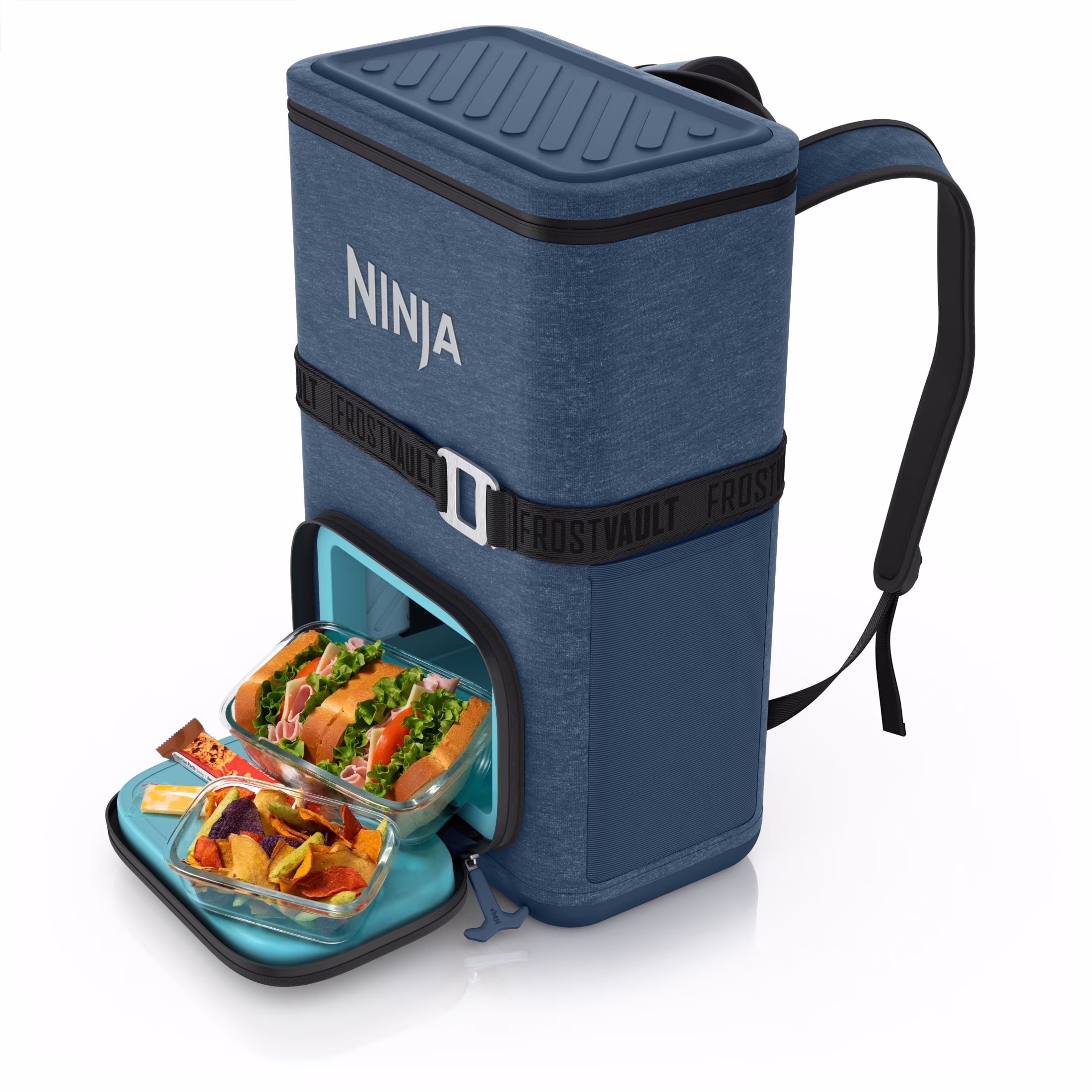 Ninja Outdoor Frostvault Go 24 - Can Soft Cooler with Cold Dry Zone, Lakeshore Blue - FF124NV