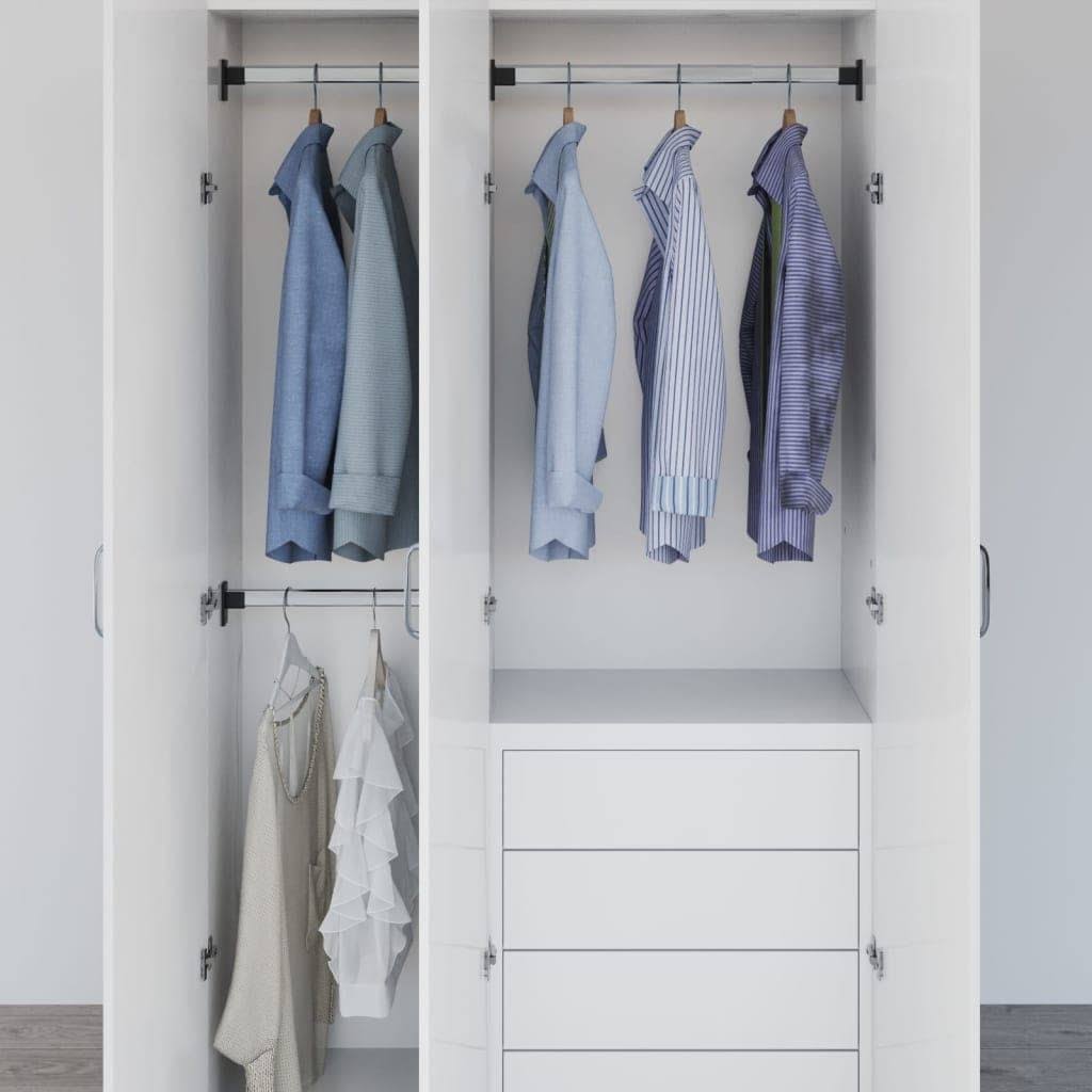 vidaXL Telescopic Wardrobe Rails 2 Pcs Silver 22.8 inch-39.4 inch