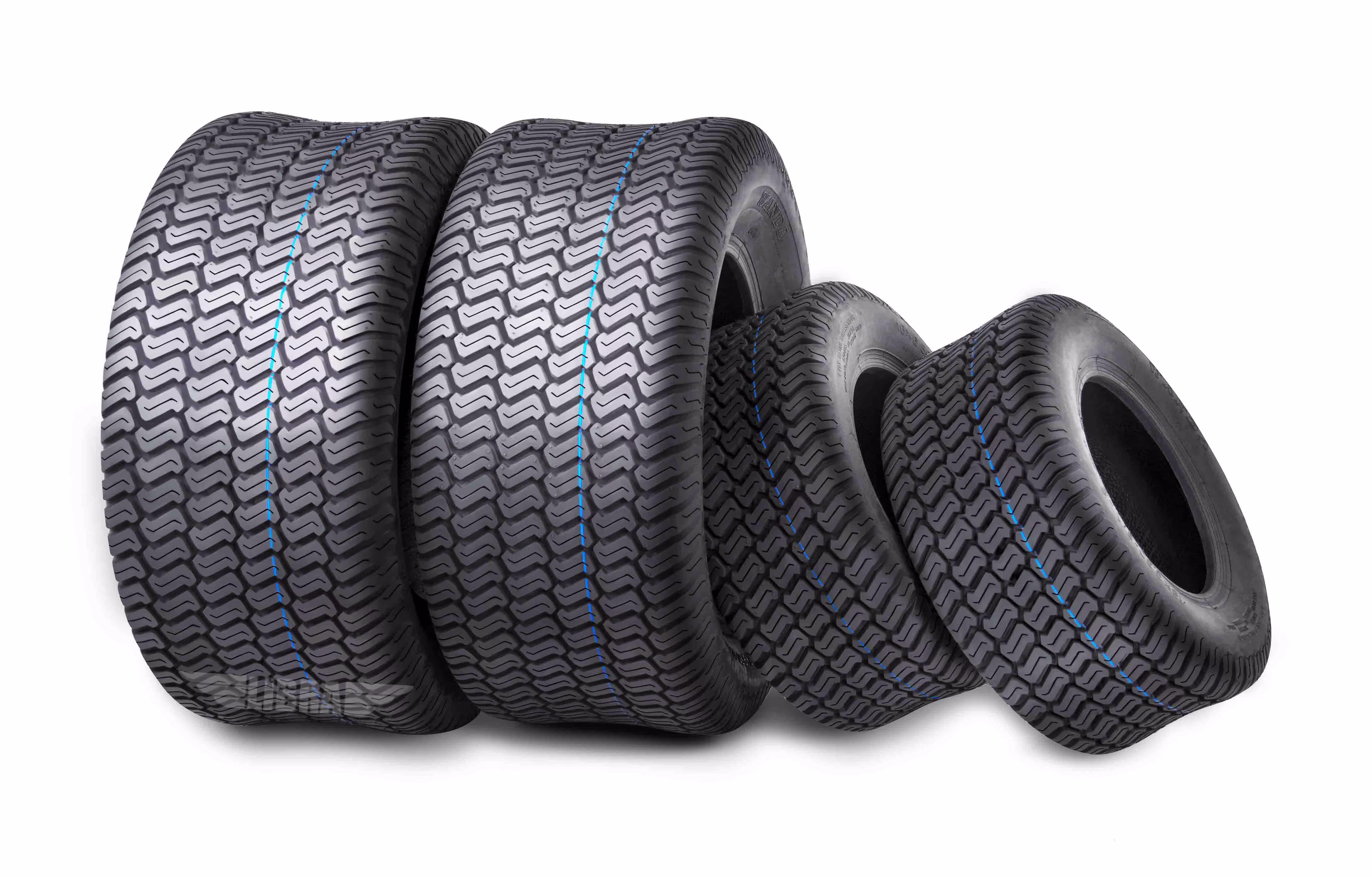 Set of 4 New Lawn Mower Turf Tires 15x6 - 6 Front & 18x8.5 - 8 Rear /4PR - 13016/28