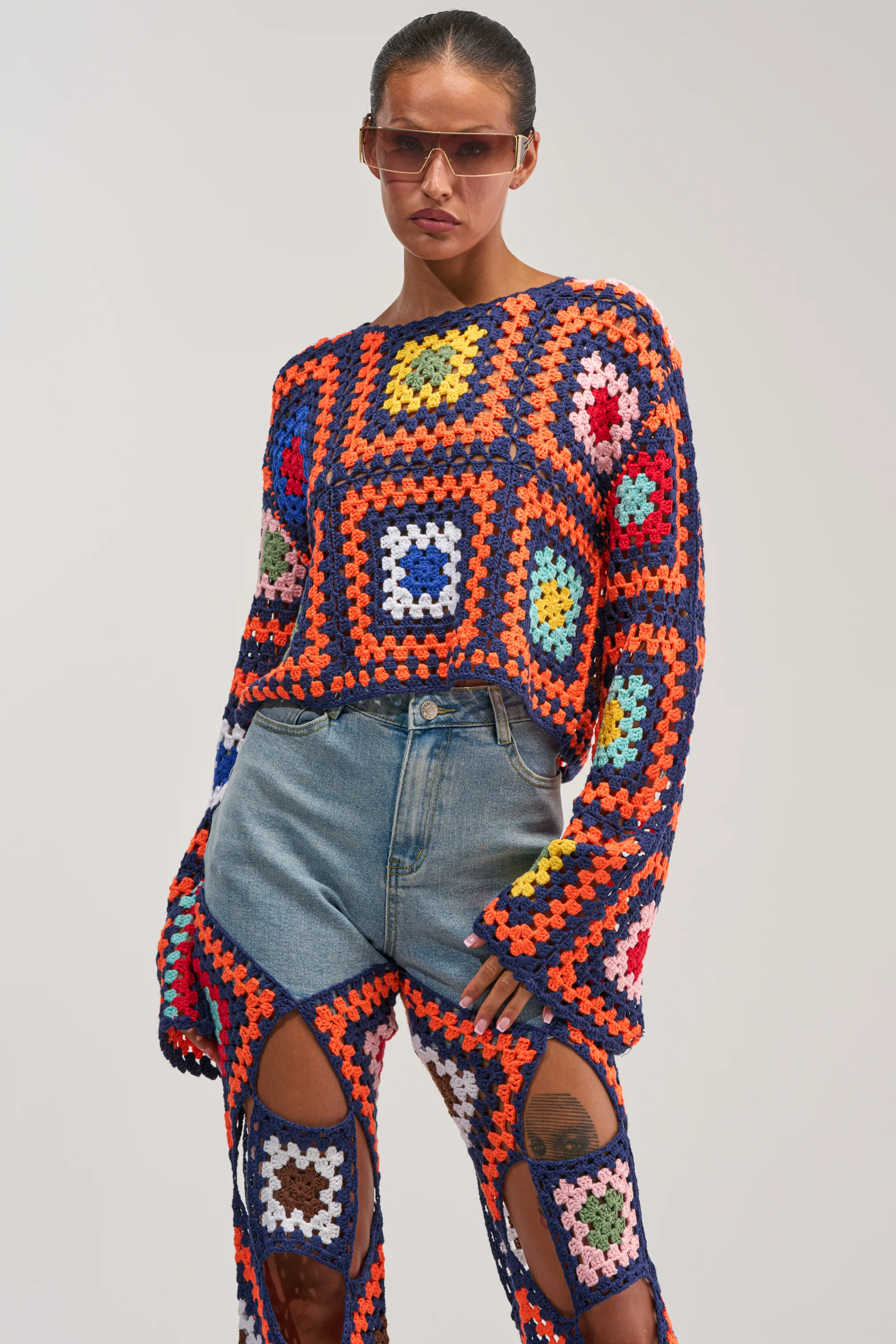 MIXED FEELING CROCHET SWEATER - Akira Store