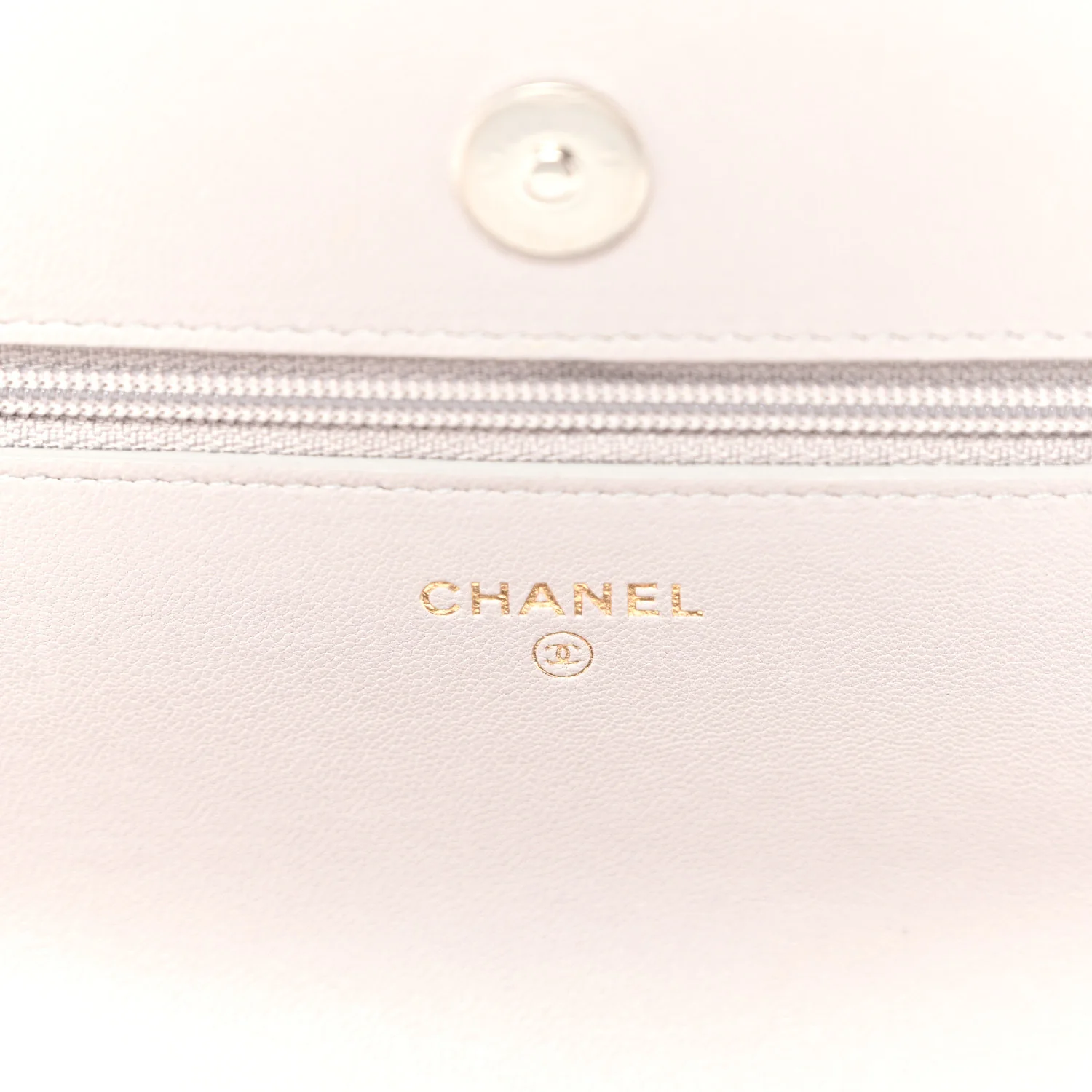 Lambskin Quilted Chanel 19 Wallet On Chain WOC Grey