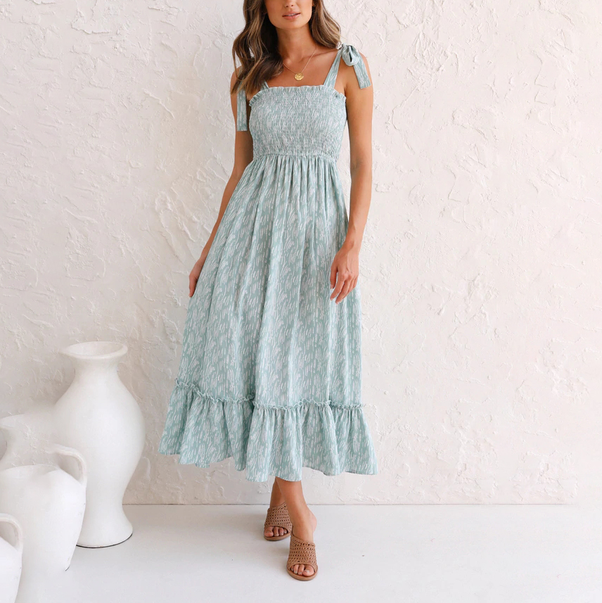 Robe fleurie décontractée à volants
