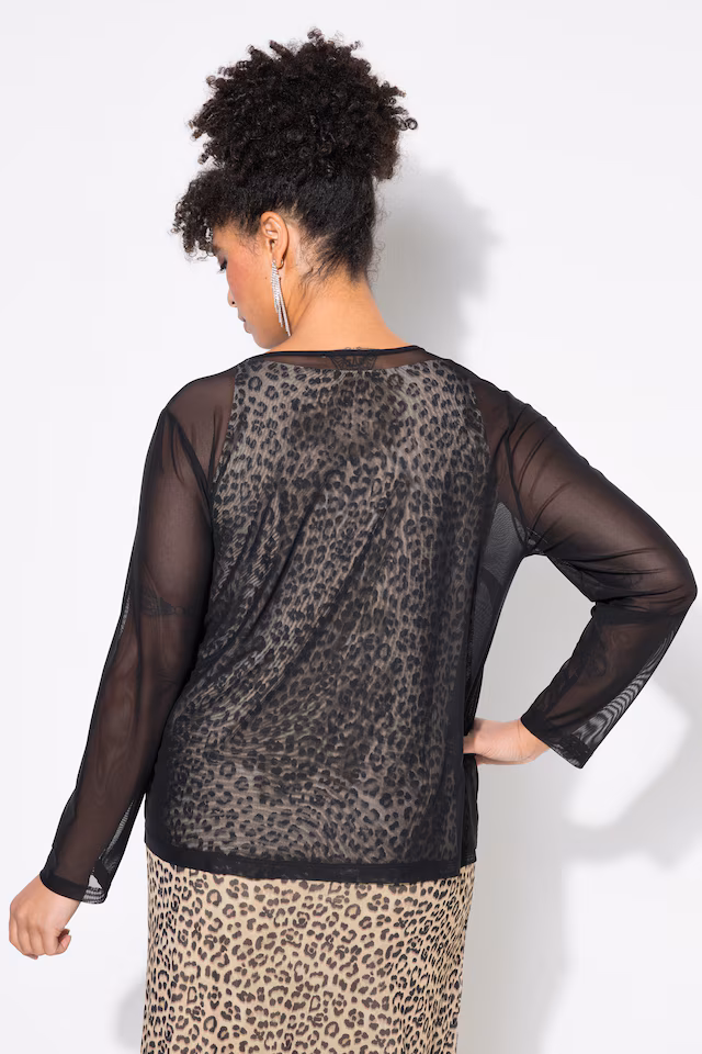 A-line tie-up neckline mesh jacket