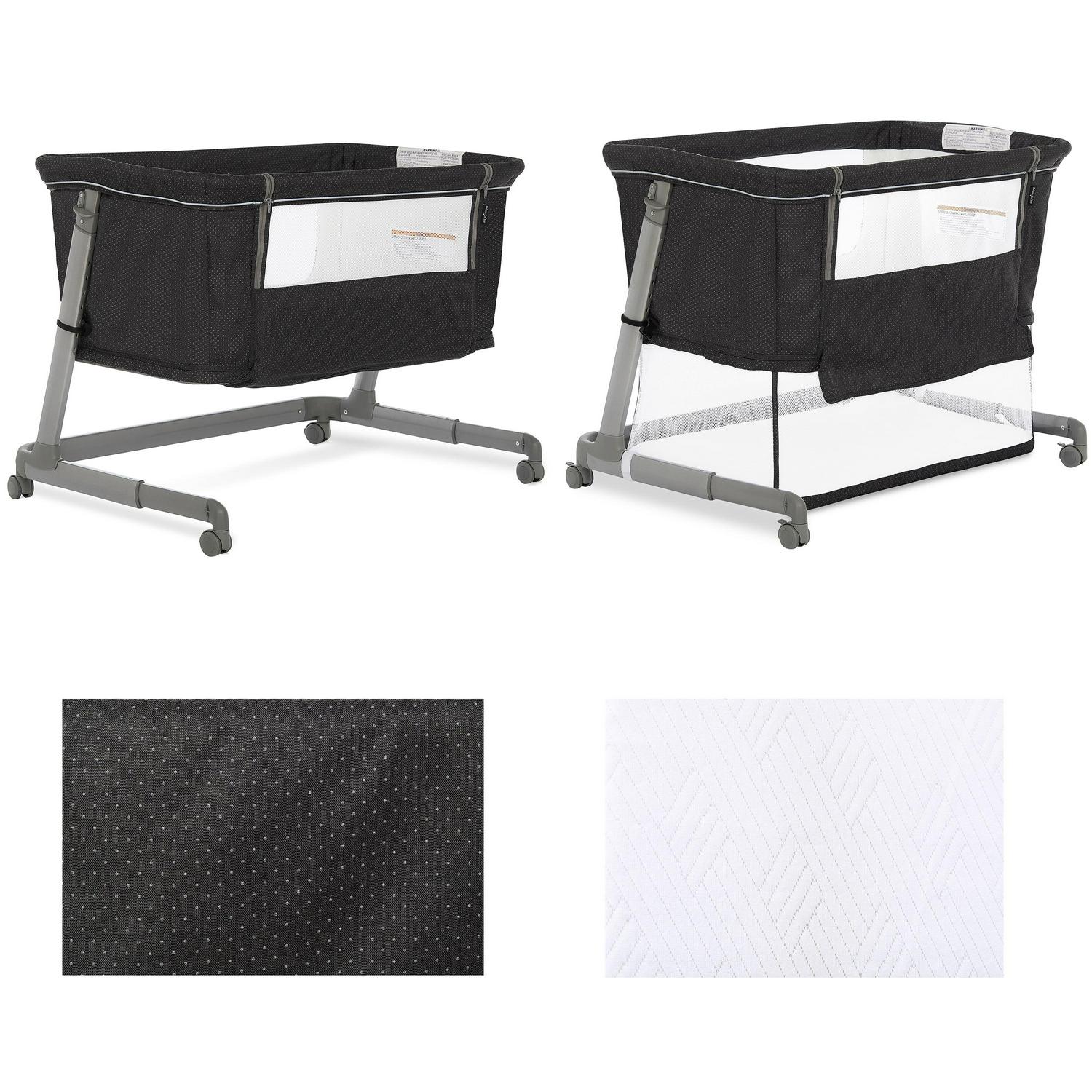 Waves 3-in-1 Baby Bassinet. Bedside Sleeper and Playard in Dark Grey. JPMA Certified - Image 4
