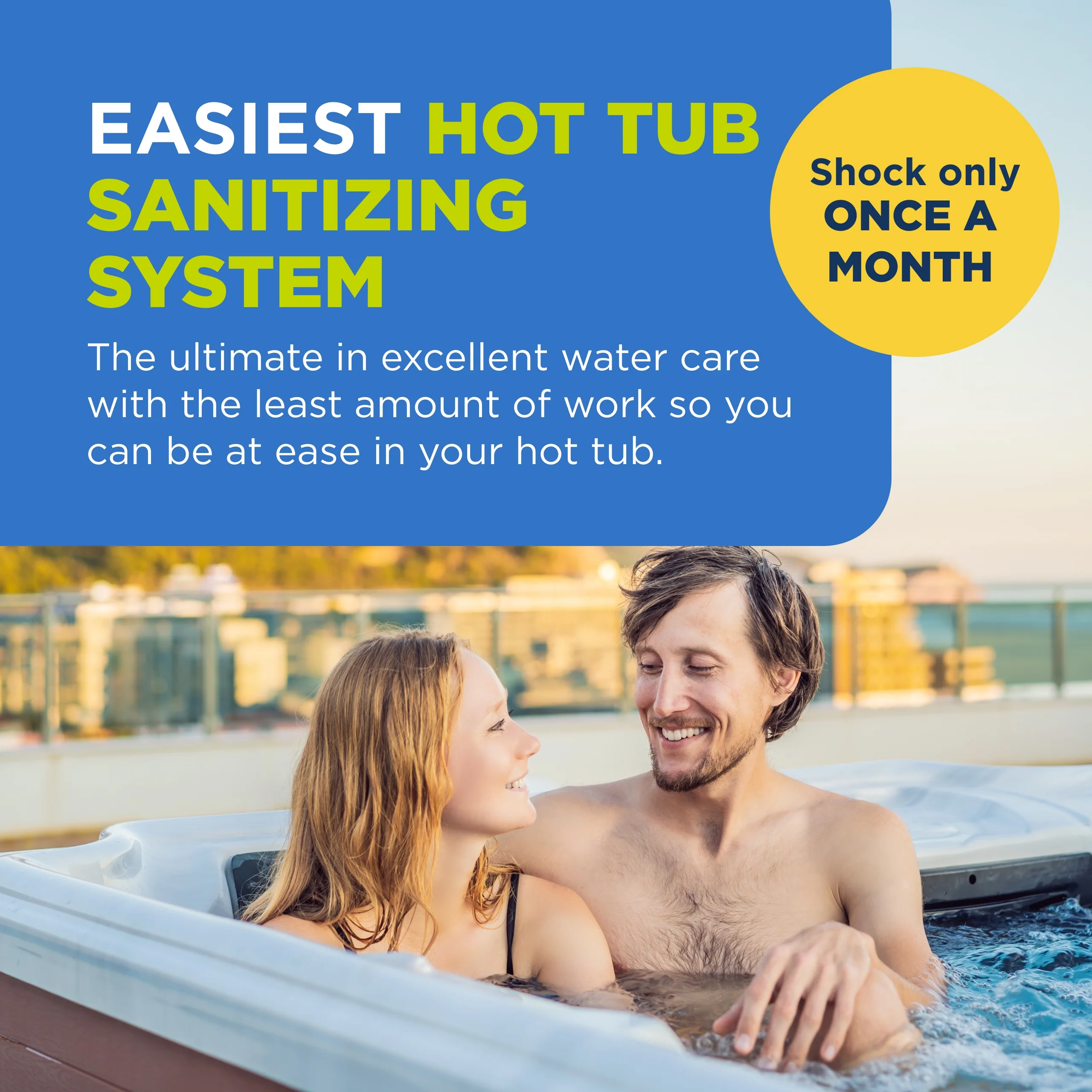 FROG @ease Floating System + 3 Pack of Smartchlor Replacements + 3 FROG Maintain Non - Chlorine Shock Treatments for Hot Tubs