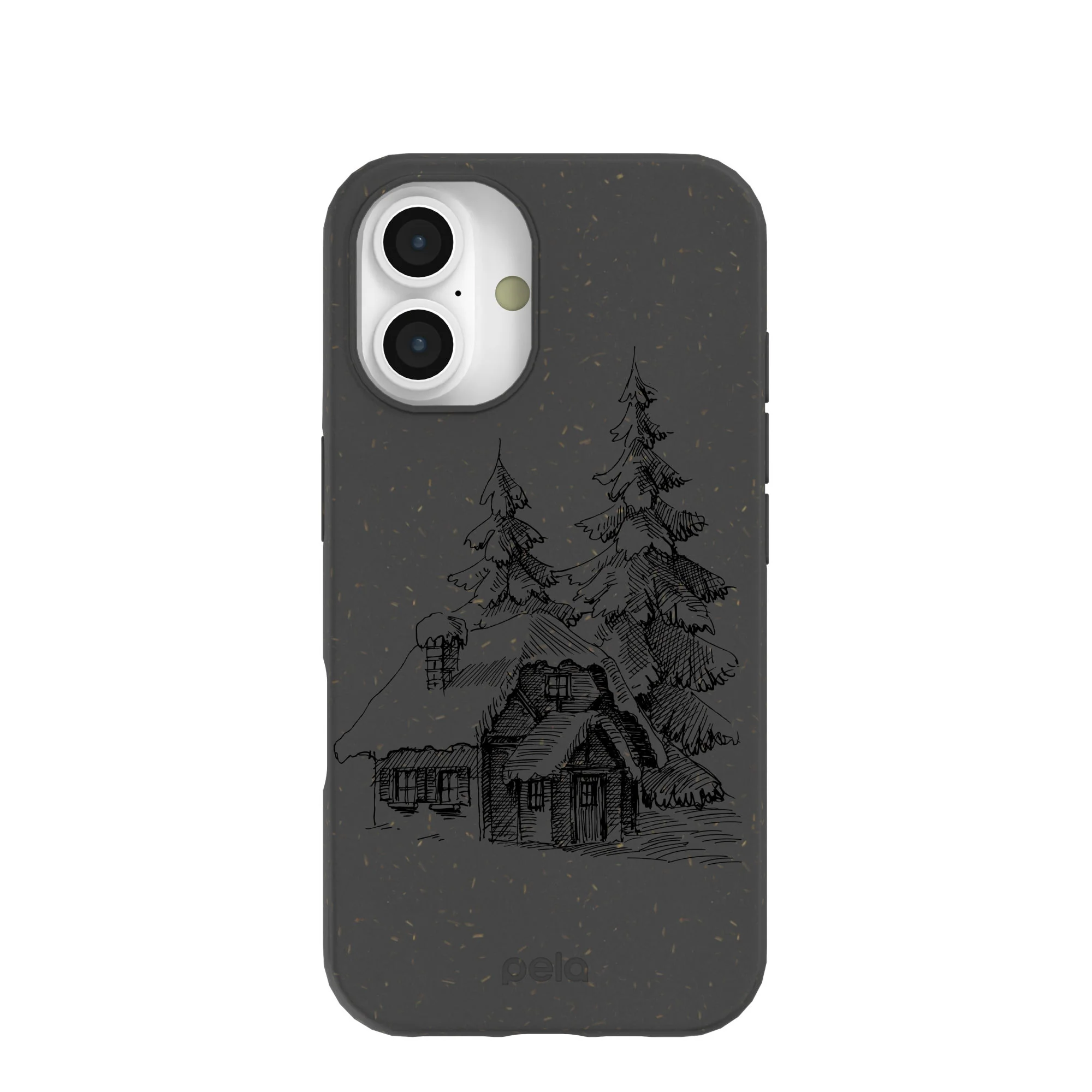 Black Lone Cabin iPhone 16 Case