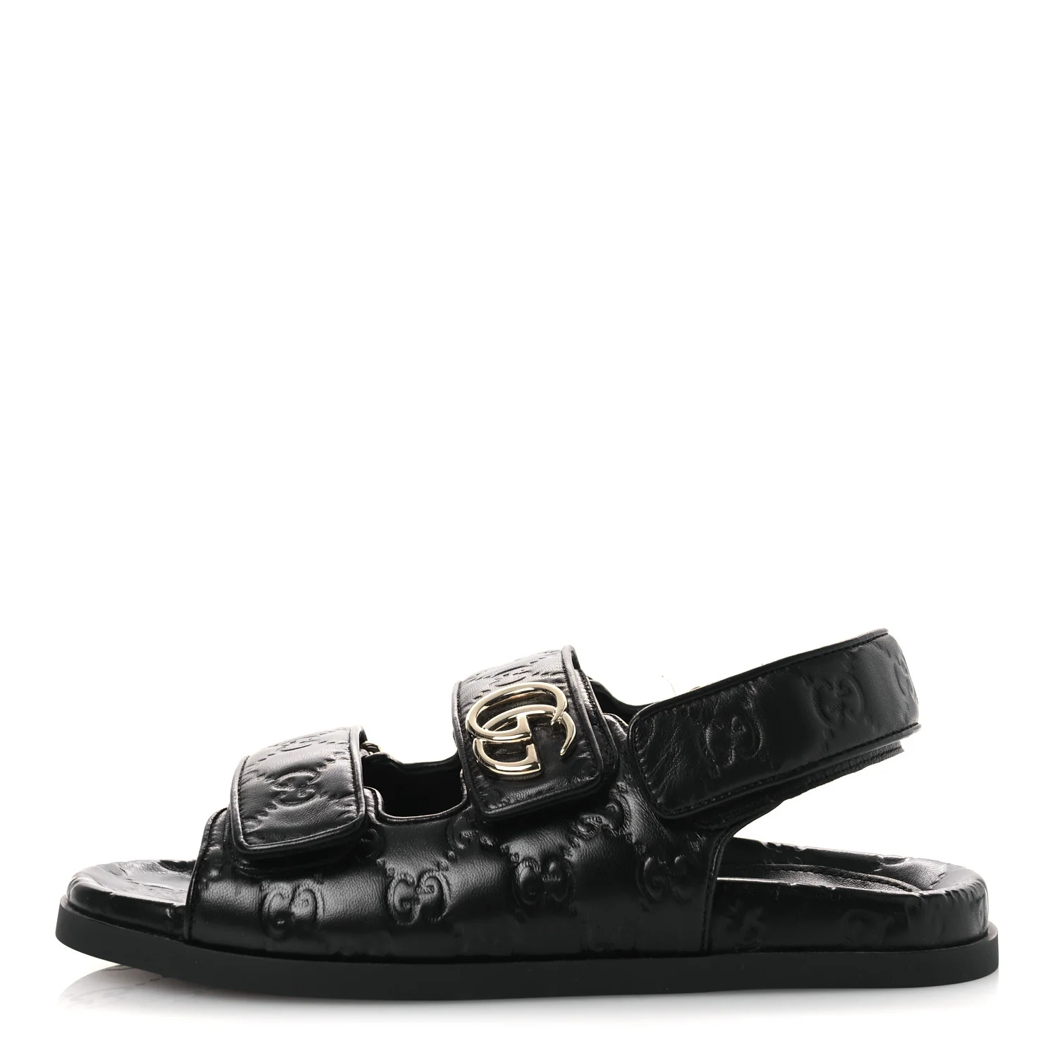 Guccissima GG Embossed Womens Sandals 37 Black
