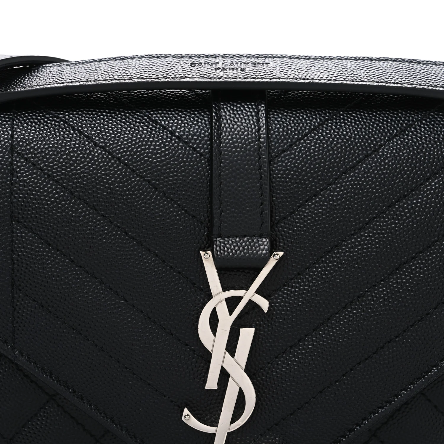 Grain De Poudre Textured Mixed Matelasse Triquilt Medium Monogram Satchel Black