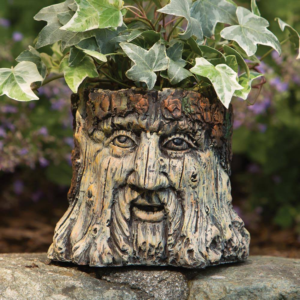 Bits and Pieces - Tree Face Garden Planter -Durable Polyresin Indoor-Outdoor Urn