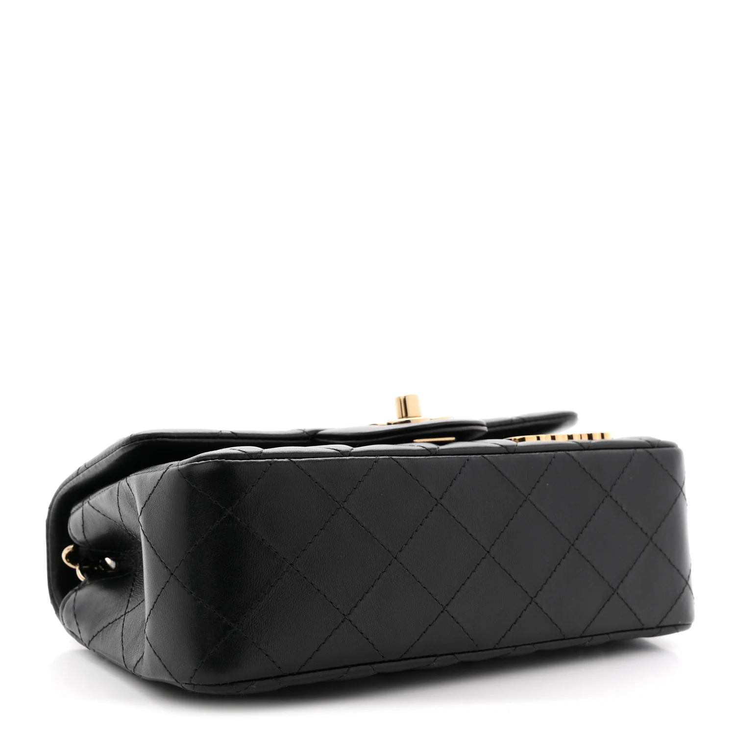 Lambskin Quilted Hollywood Charms Mini Rectangular Flap Black