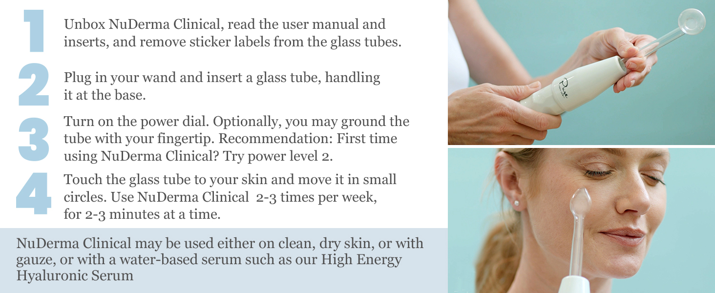 NuDerma Portable Handheld High Frequency Skin Therapy Wand Machine w/Neon — Anti-Aging