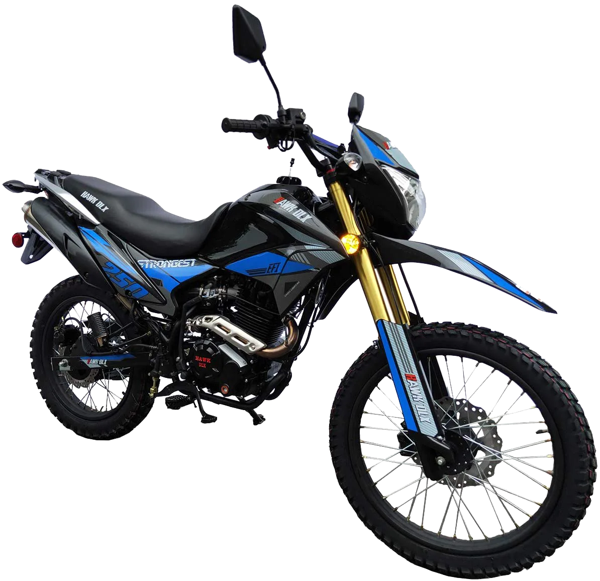 Hawk DLX 250 EFI Fuel Injection 250cc Endure Dirtbike Motorcycle Enduro Bike Hawk Deluxe 5 SPEED Dual Sports Street Bike Motorcycle (Black color) - Image 5