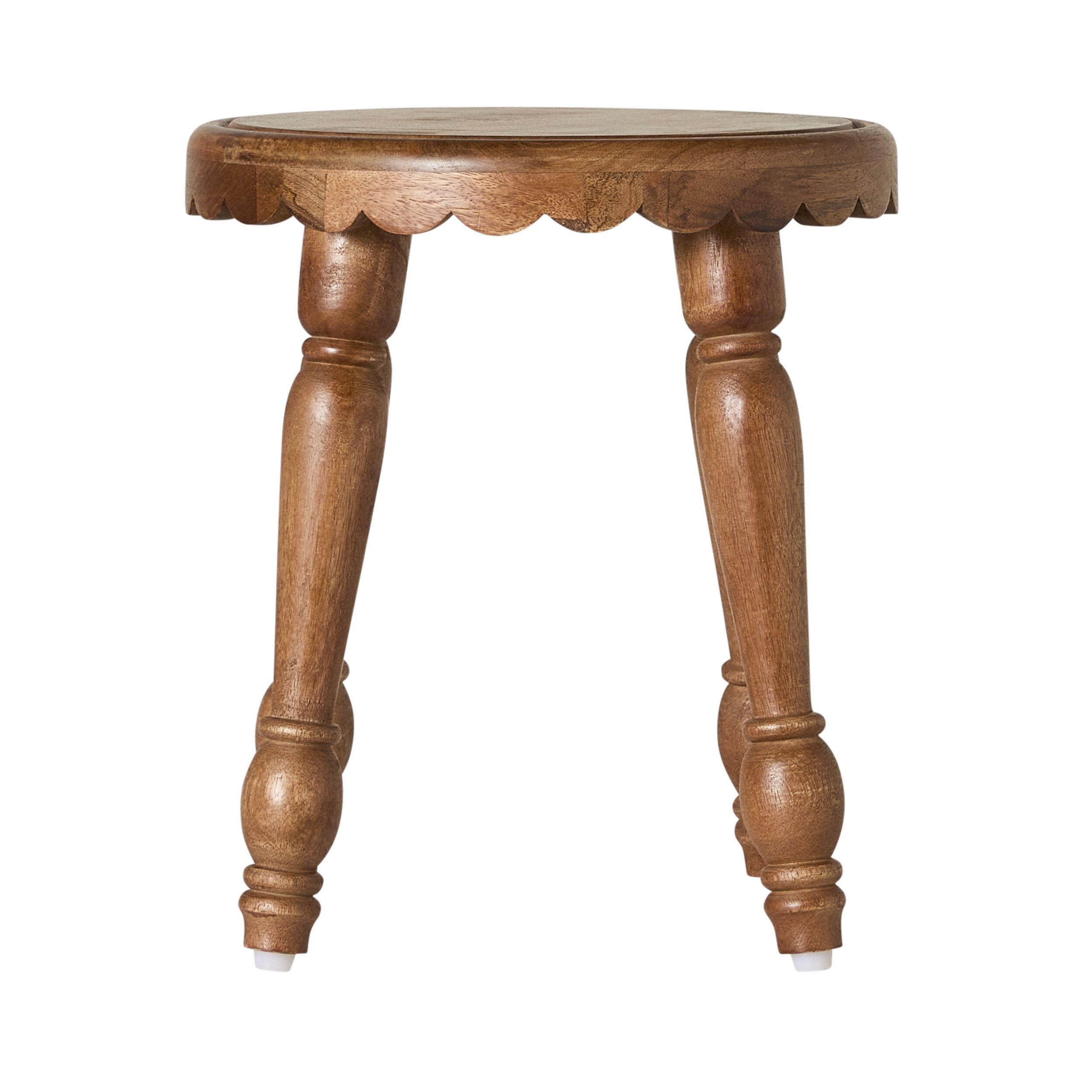 Sati Scalloped Wooden Plant Table 41cm