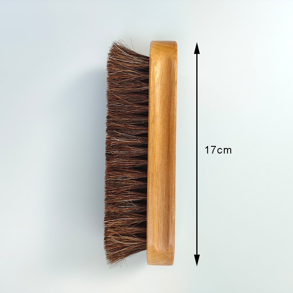 GOLYHEL Wooden Horsehair Brush Set  Pure Horsehair Premium Acacia Wood Shoe Brush Set