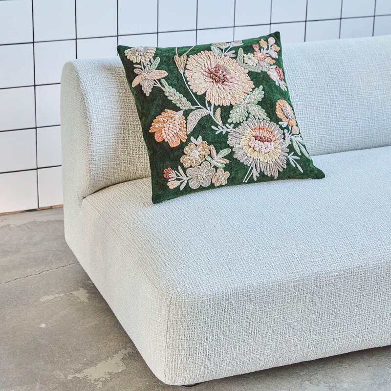 Bota putetrekk 50x50 cm grønn/rose