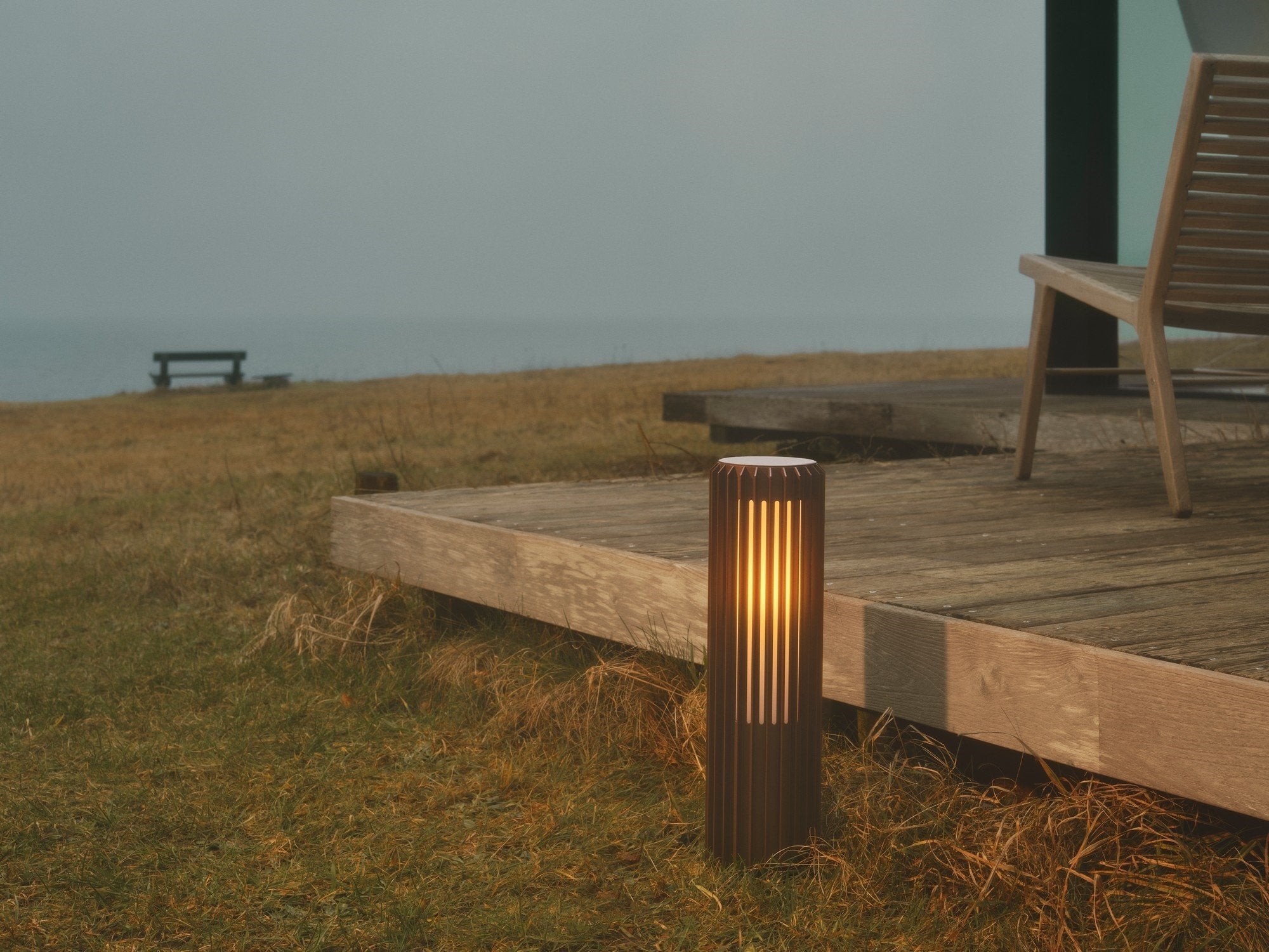 Nordlux Buitenlamp Aludra seaside paal H 45 cm bruin metallic