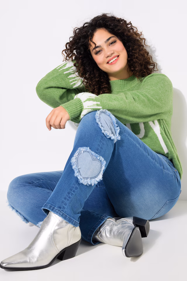 5-pocket heart cut-out jeans