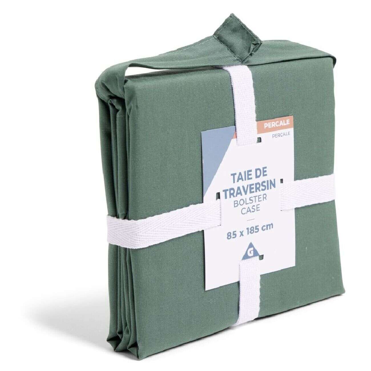 Taie de traversin 85x185cm 100% coton percale vert