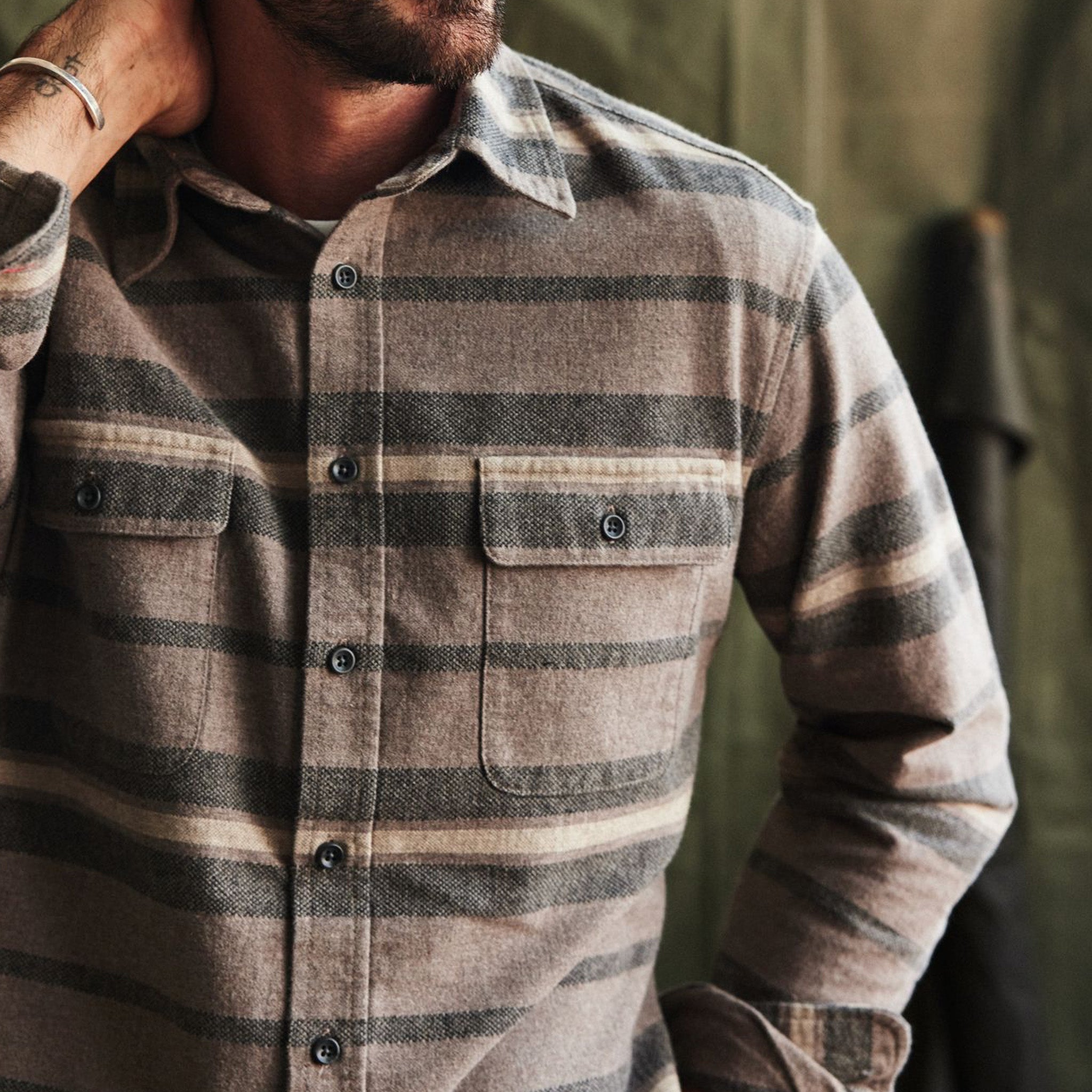 Chemise Yosemite à rayures gris chiné