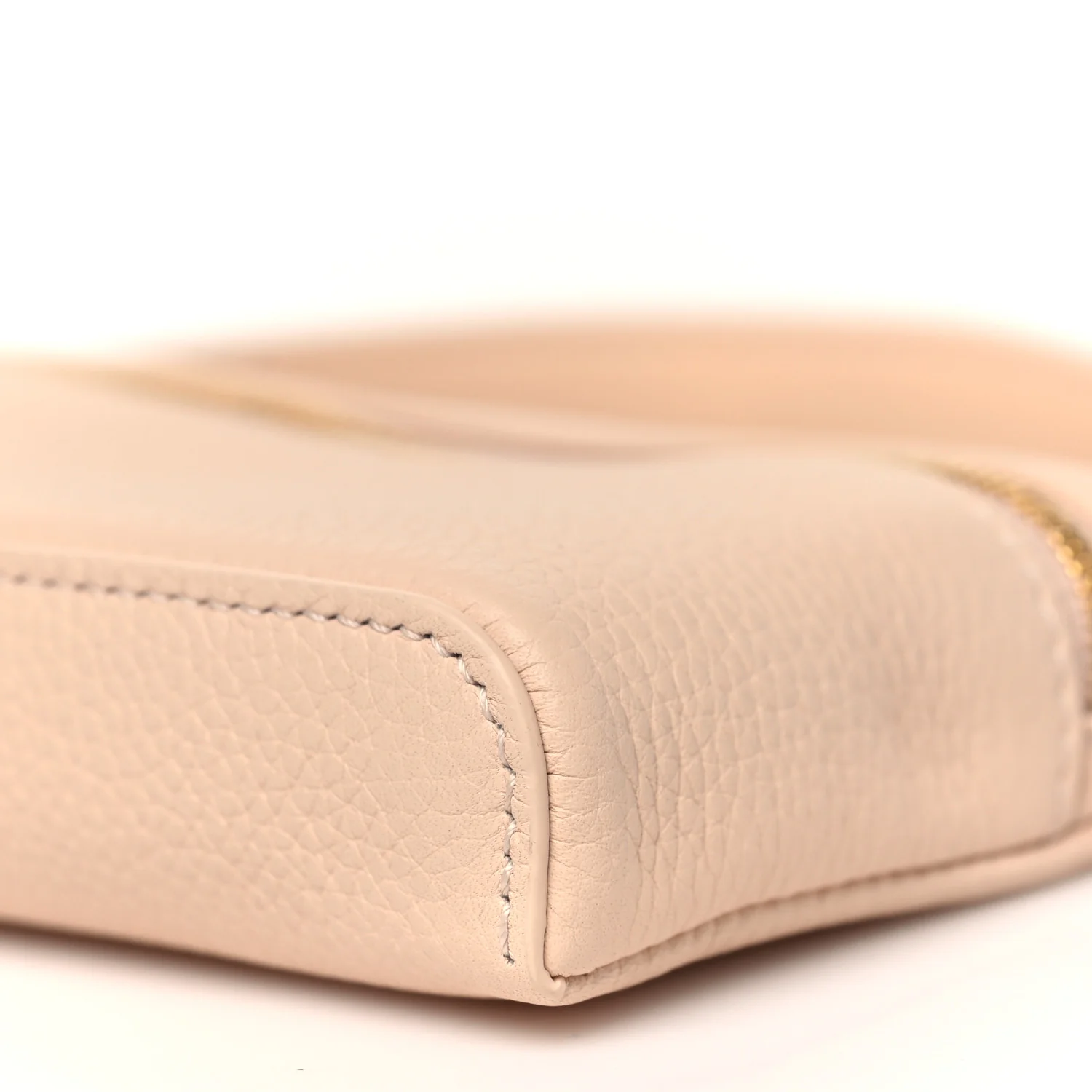 Grained Calfskin Extra Pocket Mini Pouch Creamed Honey