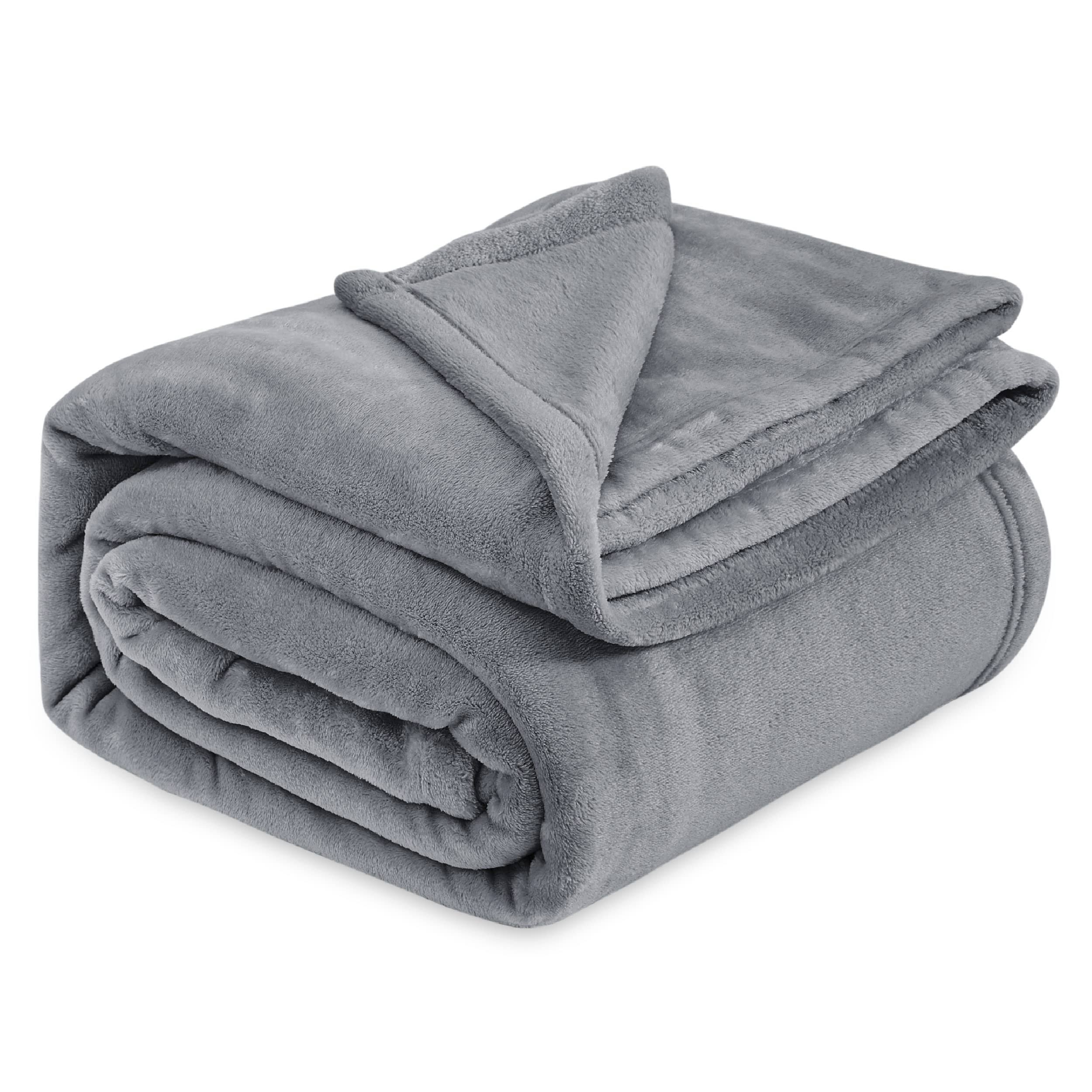 Bedsure Fleece King Size Blankets for Bed Grey - Soft Lightweight Plush Cozy Fuzzy Luxury Microfiber