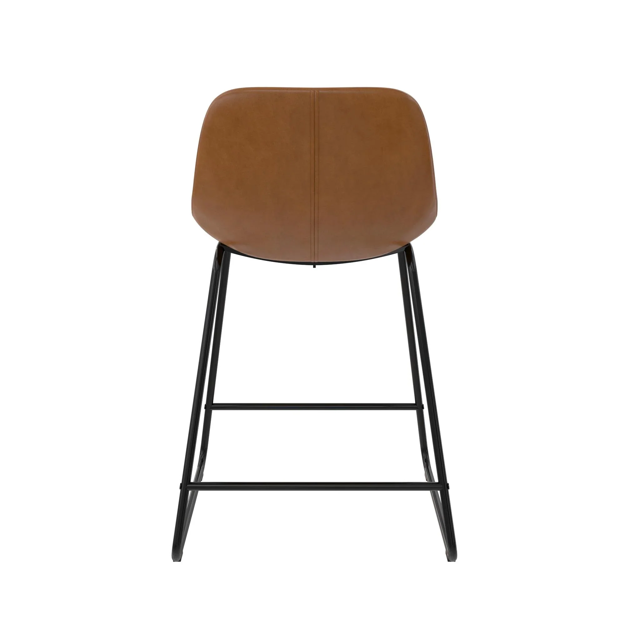 Better Homes & Gardens Scoop Counter Stool, Camel Faux Leather