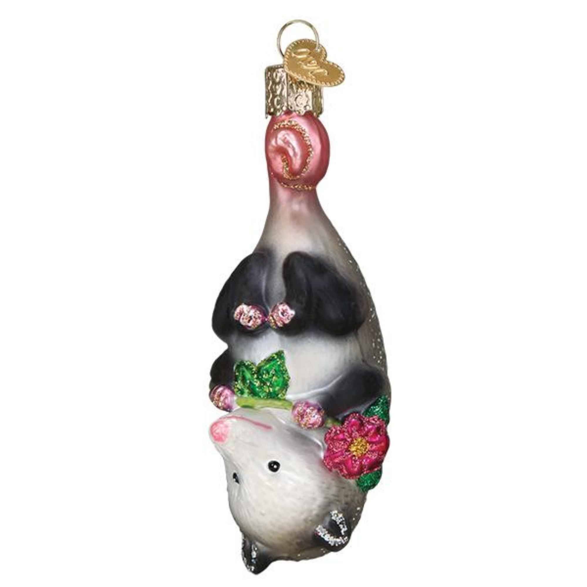 Old World Christmas Blown Glass Ornament - Blossom Opossum