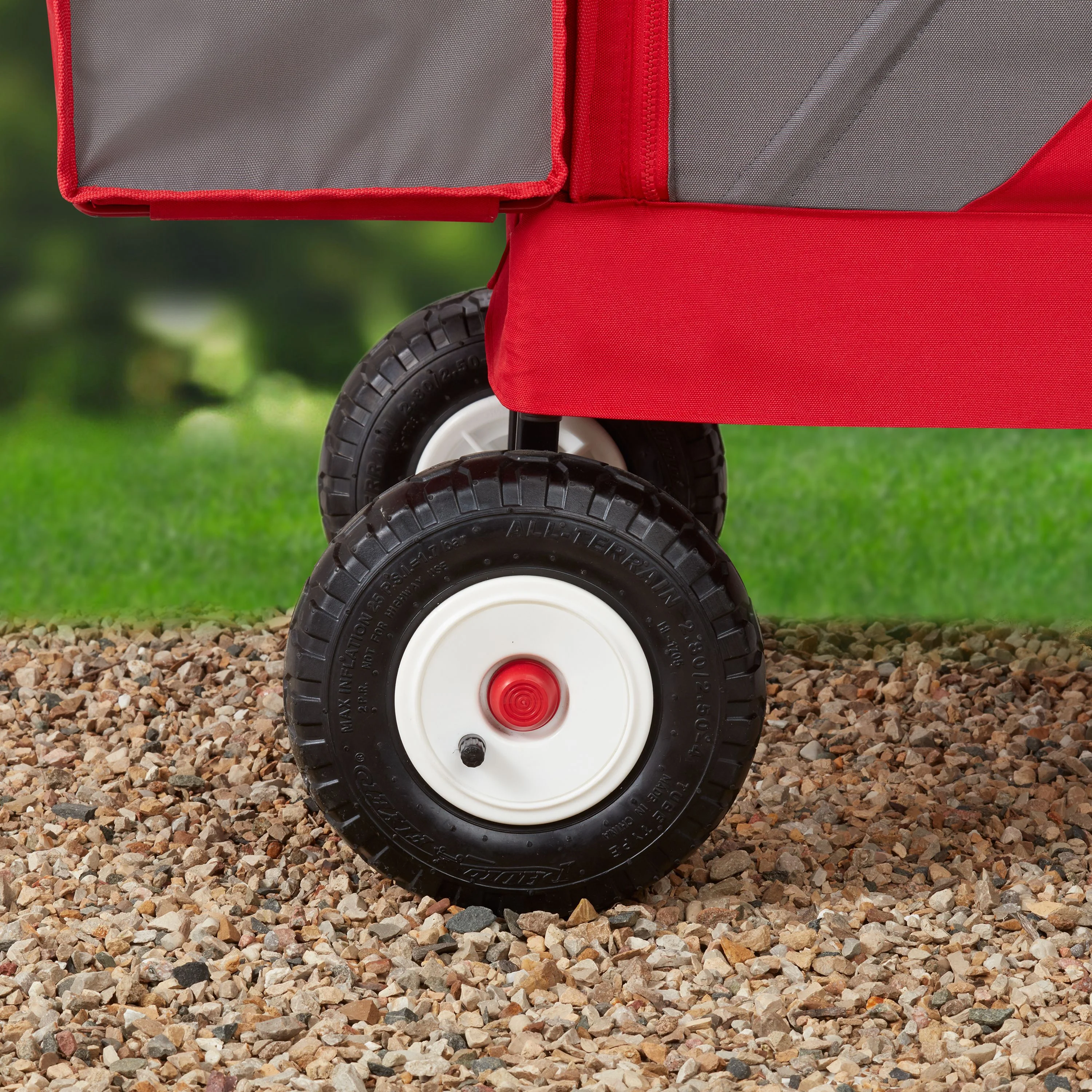 Radio Flyer, 3 - in - 1 All - Terrain EZ Fold Wagon with Canopy, Red and Gray, Air Tires