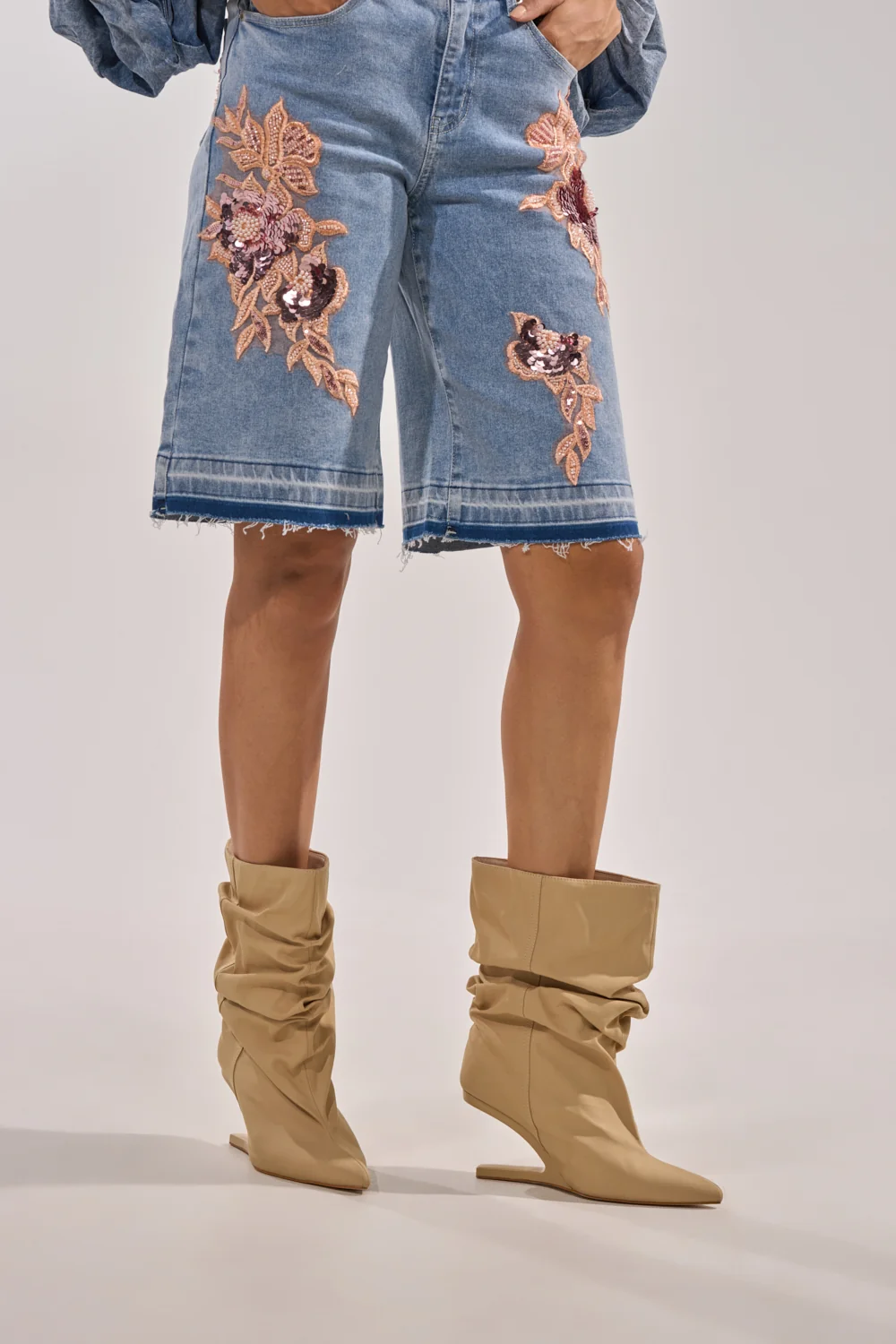 AZALEA WANG SERONA KHAKI INVISIBLE WEDGE BOOTIE - Akira Store