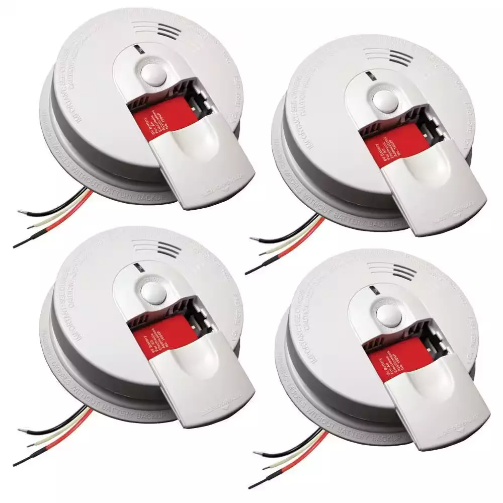 Détecteur de fumée câblé Firex (lot de 4) avec capteur d'ionisation