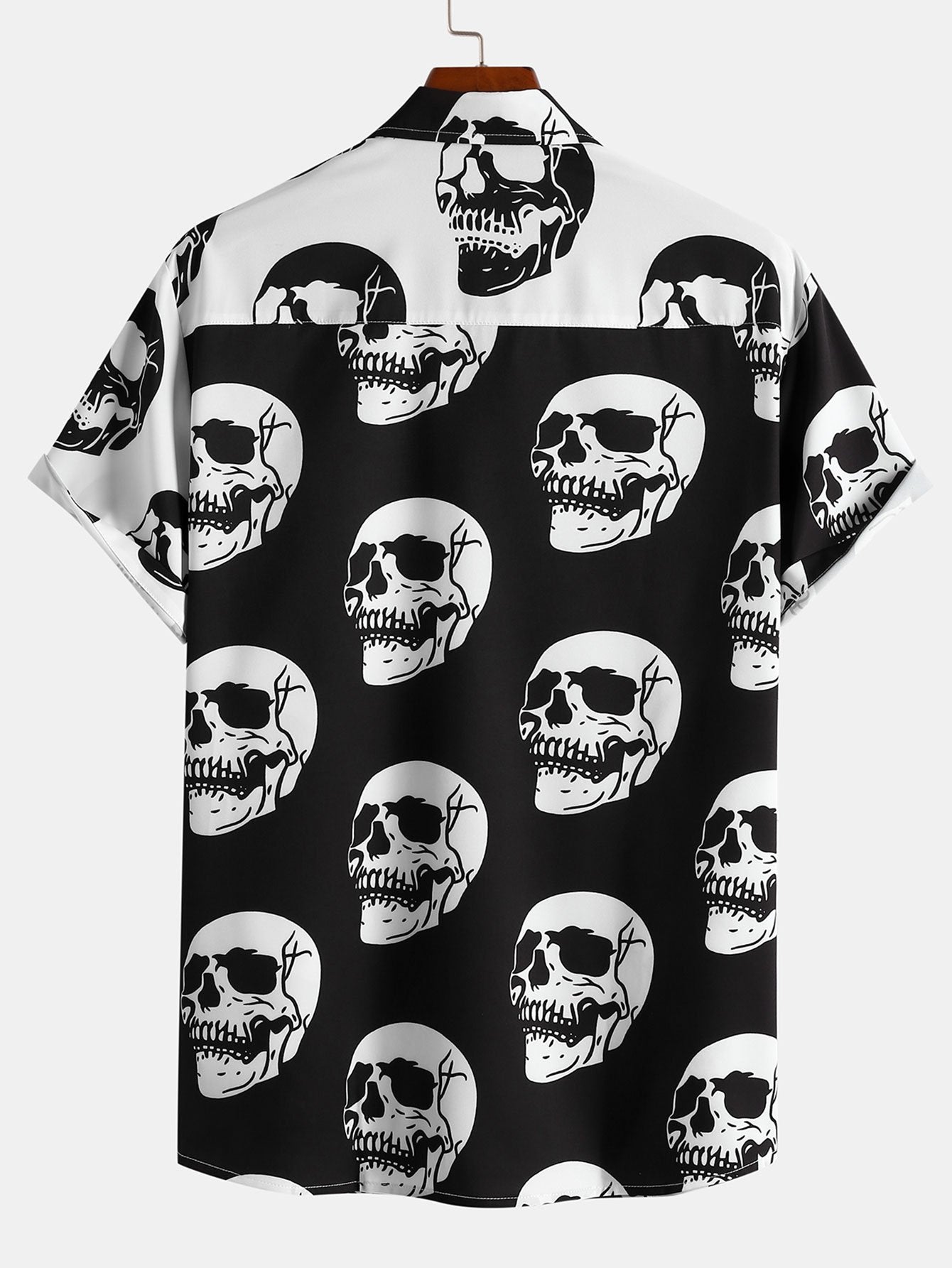 Chemise à imprimé tête de mort bicolore
