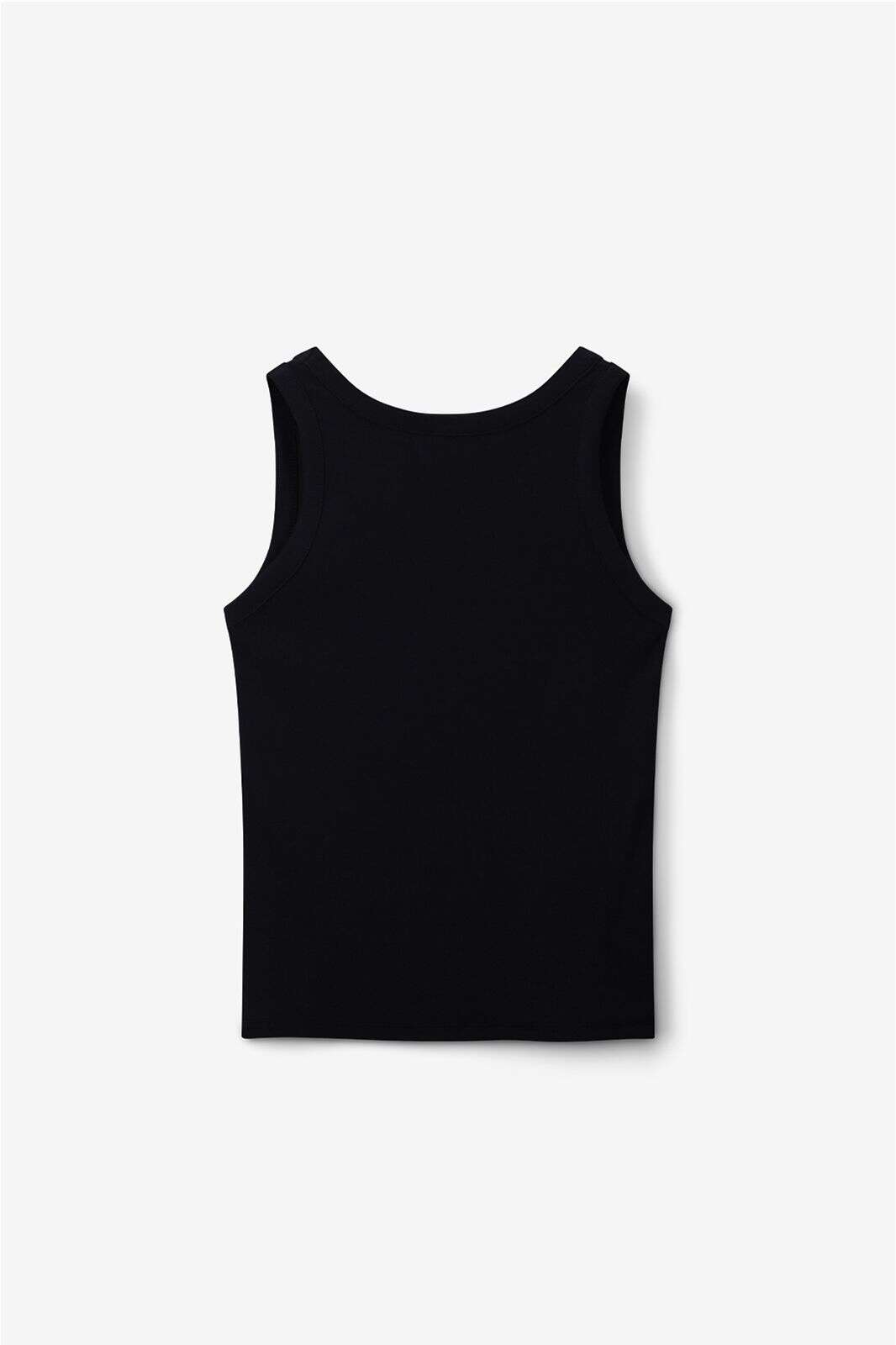 Zwart rib singlet