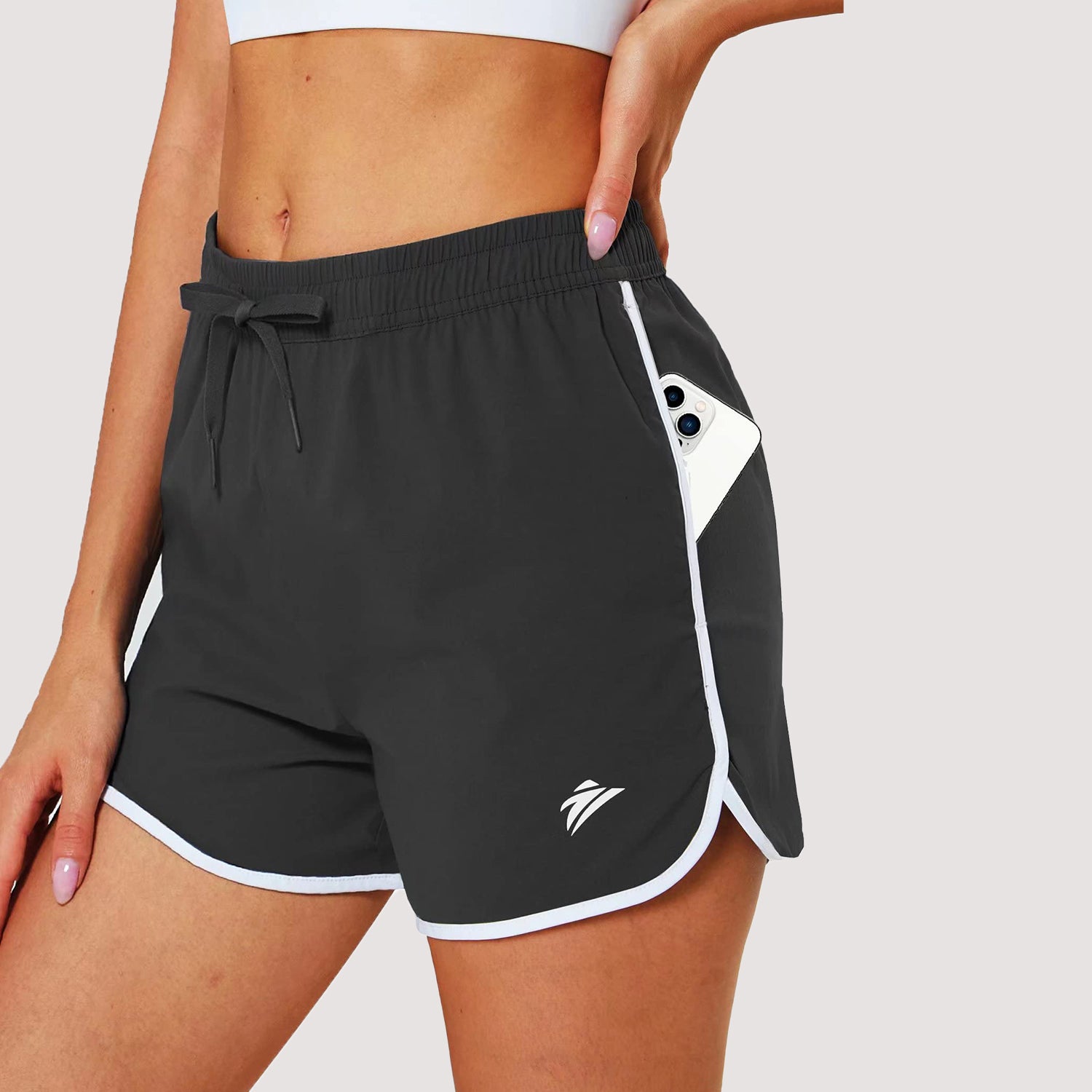 Short de running femme à séchage rapide avec 2 poches et short de yoga