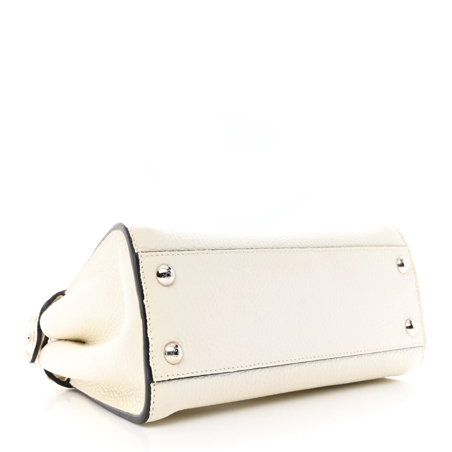 Cuoio Romano Snakeskin Selleria Mini Peekaboo Iconic Satchel White Stone