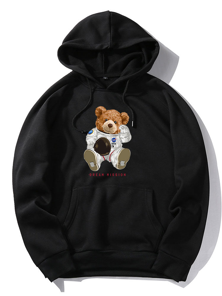 Sweat à capuche imprimé ours astronaute de la NASA