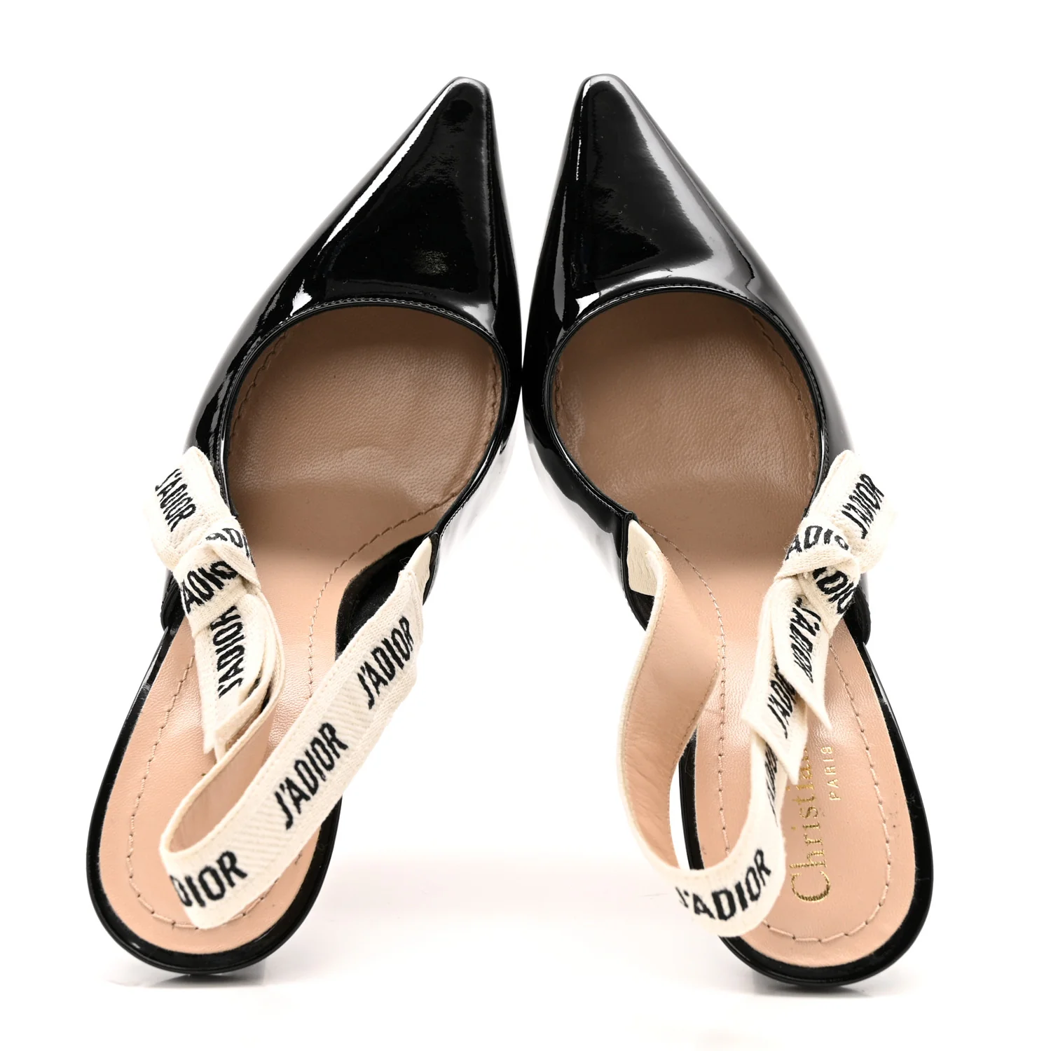 Patent Ribbon J'Adior Slingback 100mm Pumps 39 Black