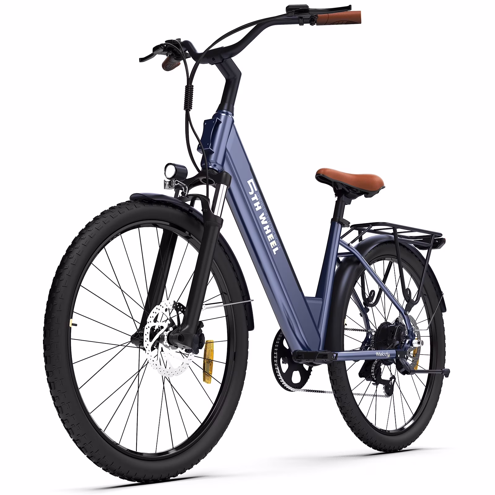 Electric Bike for Adult with 350W Motor, W18B 26" EBike with 36V 10.4Ah Removable Battery Ebike, Electric Bicycle with 7 Speed, UL2849(Dark-blue)