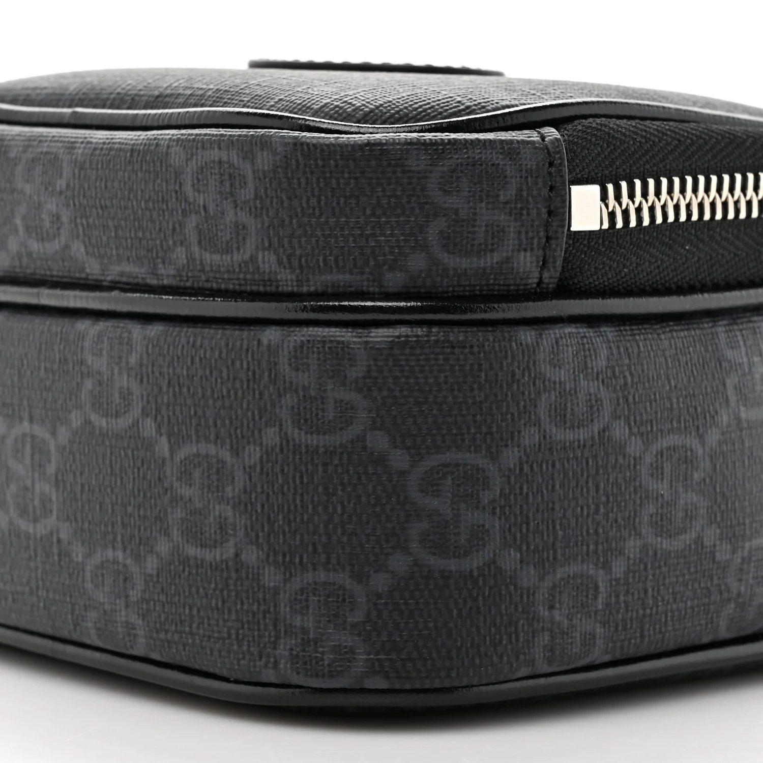 GG Supreme Monogram Azalea Calfskin Mini Retro Interlocking G Bag Black