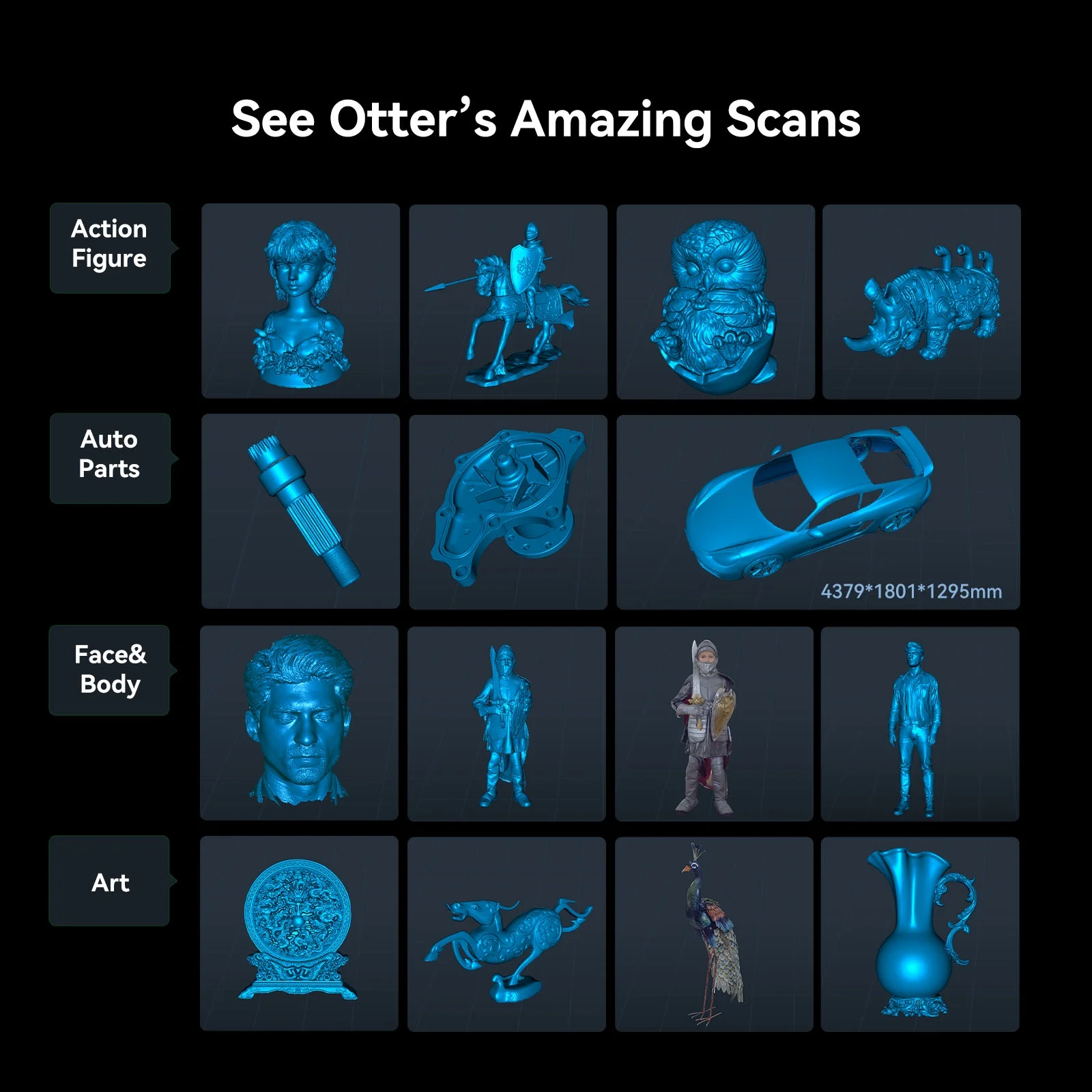 Creality CR - Scan Otter 3D Scanner Kit High Accuracy 0.02mm with 8 LED Infrared Lights 24 Bit Full - Color Scan, Noiseless, Sensitive Operation for Windows/Macos