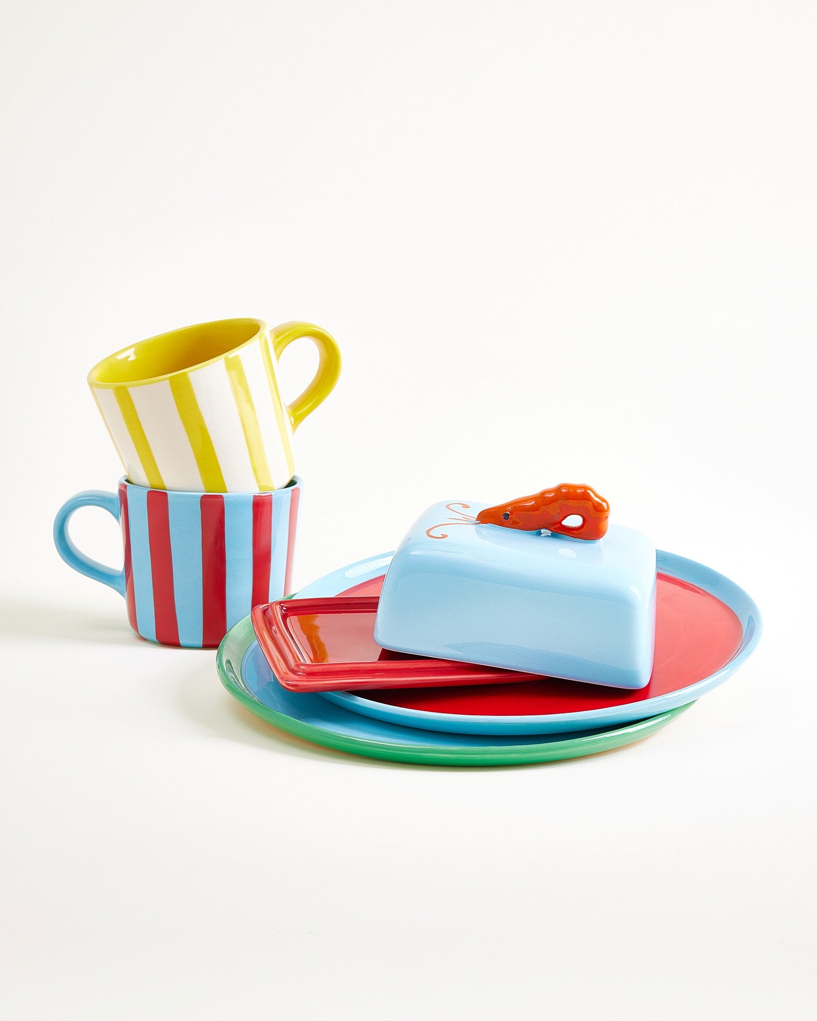 MAM X ISIS MARIA - TABLEWARE SET SHRIMP STRIPE MIX 5 PIECES