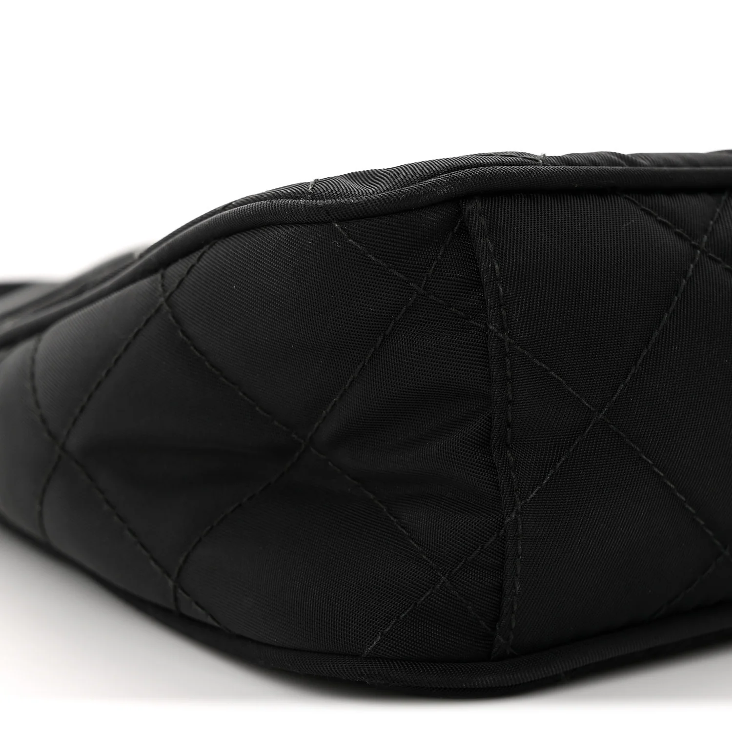Nylon Tessuto Impuntu Quilted Crossbody Bag Black