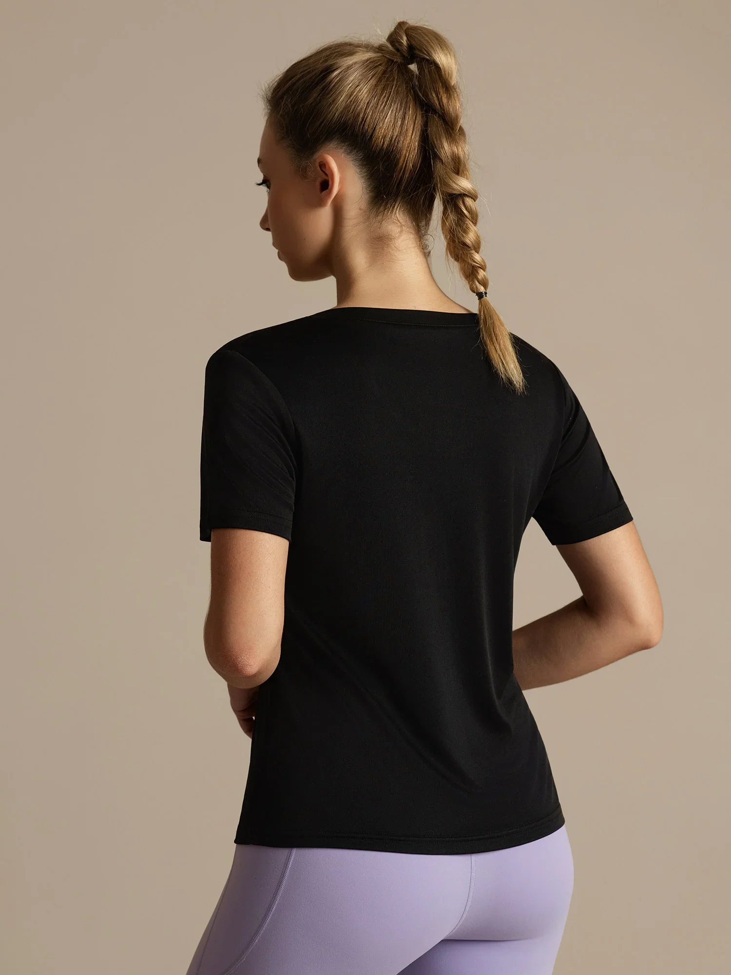 Pure Silk Women's V Neck Short-Sleeve Snag-Resistant Sport T-Shirt
